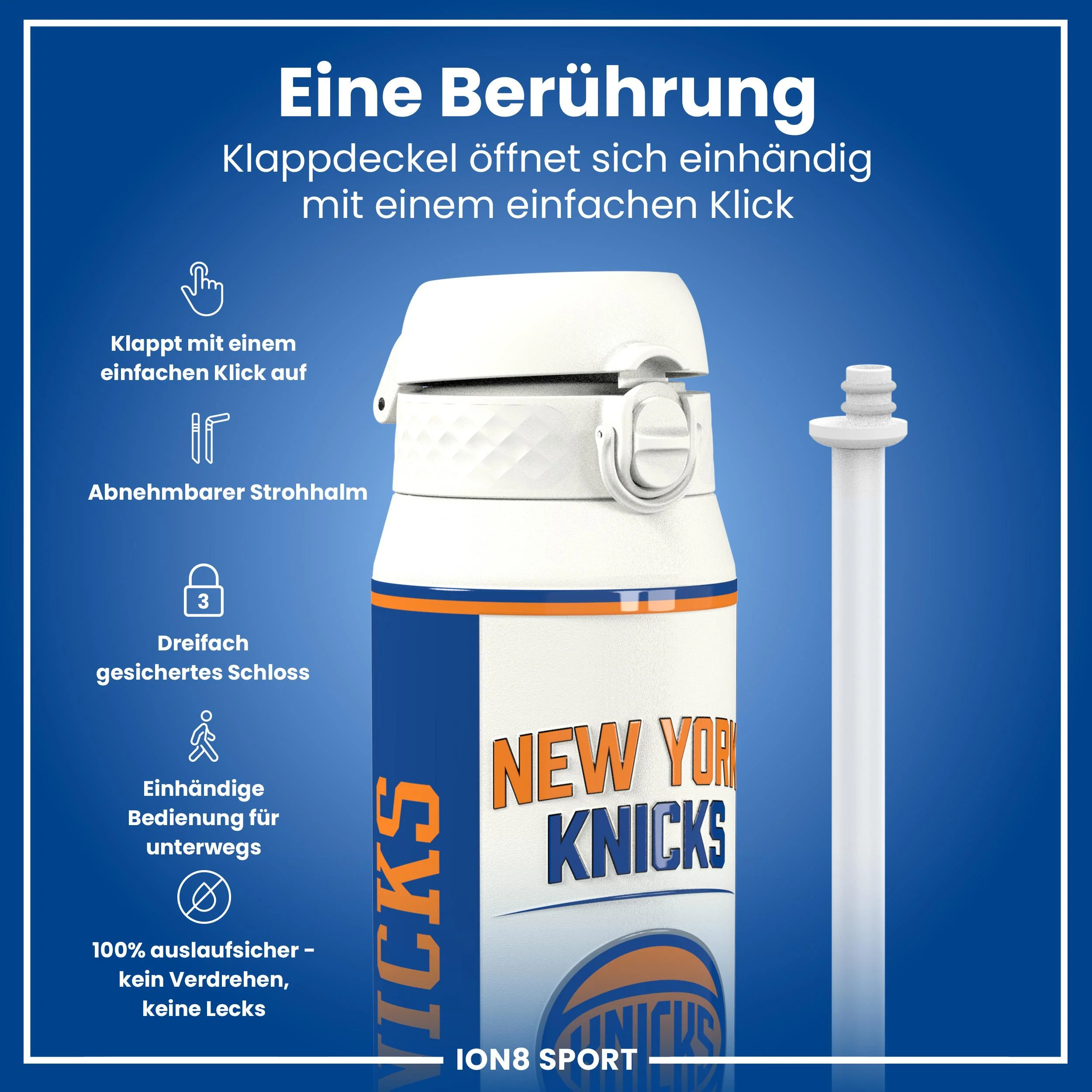 NBA x ION8, Isolierte Edelstahl, NY Knicks, 750 ml - Image 3
