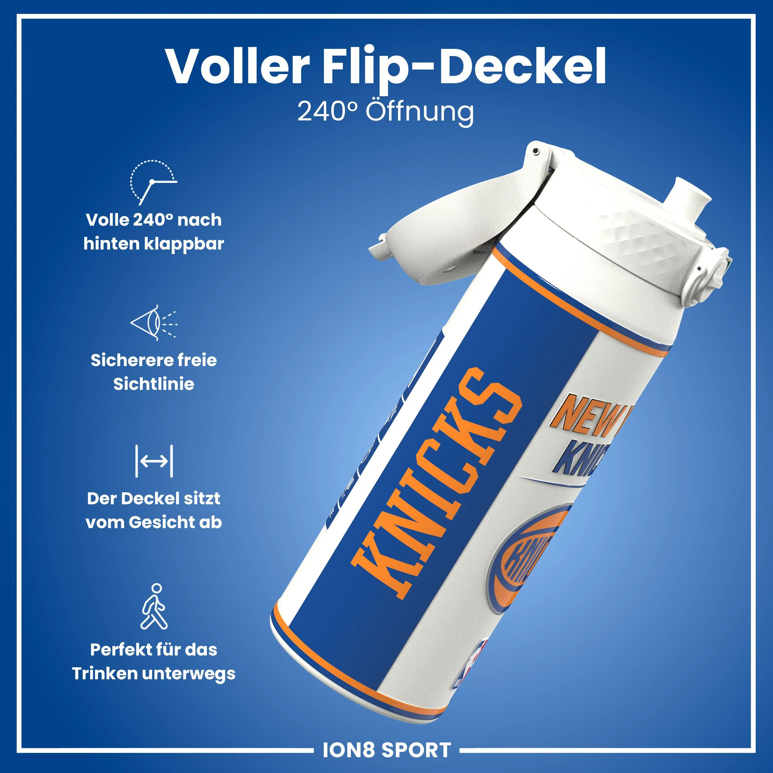 NBA x ION8, Isolierte Edelstahl, NY Knicks, 750 ml - Image 4
