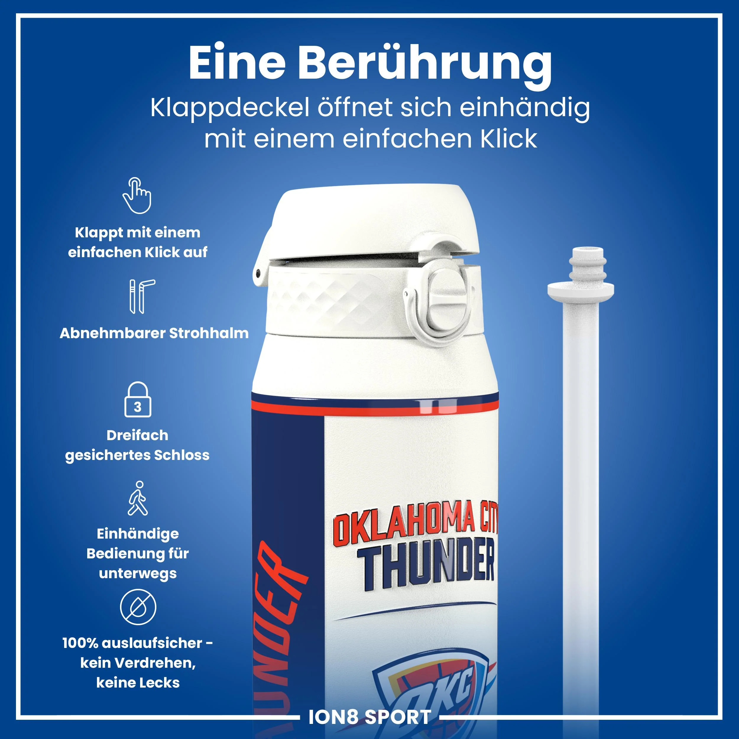 NBA x ION8, Isolierte Edelstahl, OK City Thunder, 750 ml - Image 3