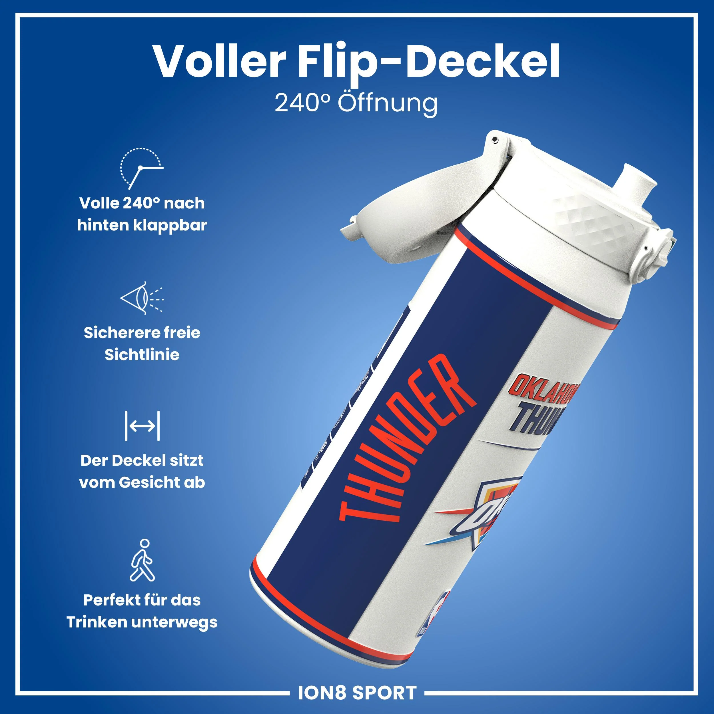 NBA x ION8, Isolierte Edelstahl, OK City Thunder, 750 ml - Image 4
