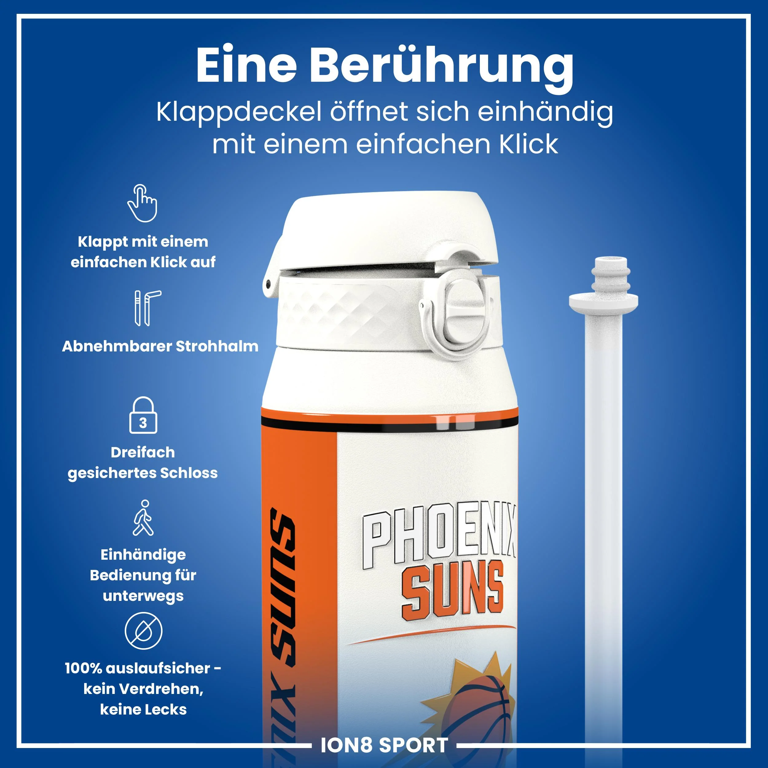 NBA x ION8, Isolierte Edelstahl, Phoenix Suns, 750 ml - Image 3