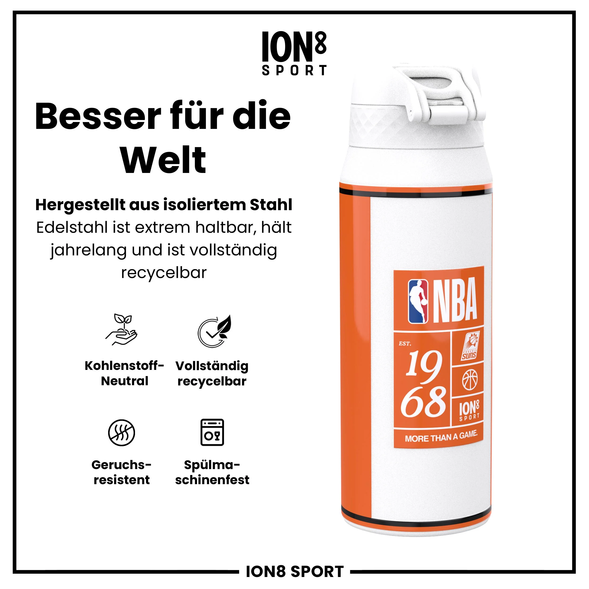 NBA x ION8, Isolierte Edelstahl, Phoenix Suns, 750 ml - Image 5