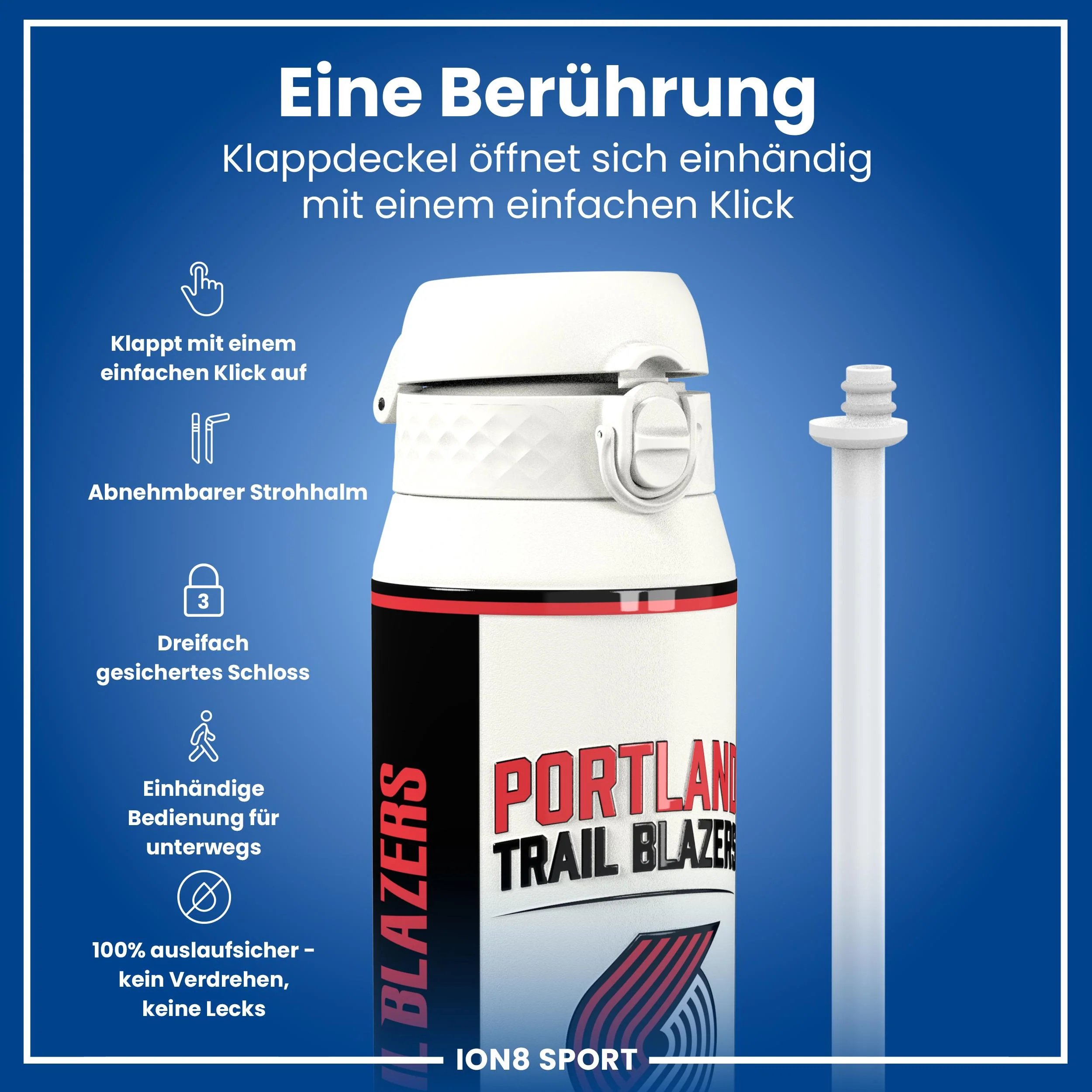 NBA x ION8, Isolierte Edelstahl, Portland Trailblazers, 750 ml - Image 3
