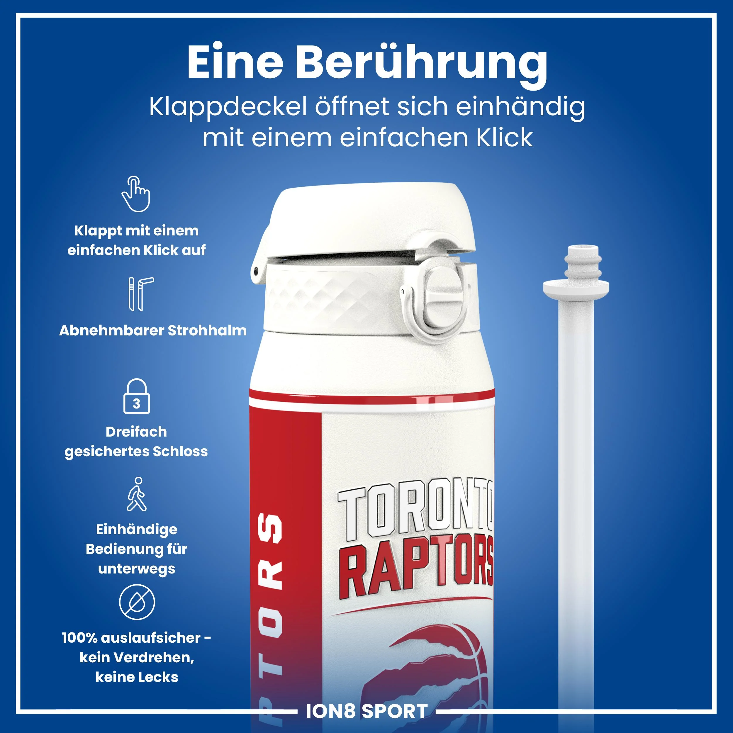 NBA x ION8, Isolierte Edelstahl, Toronto Raptors, 750 ml - Image 3