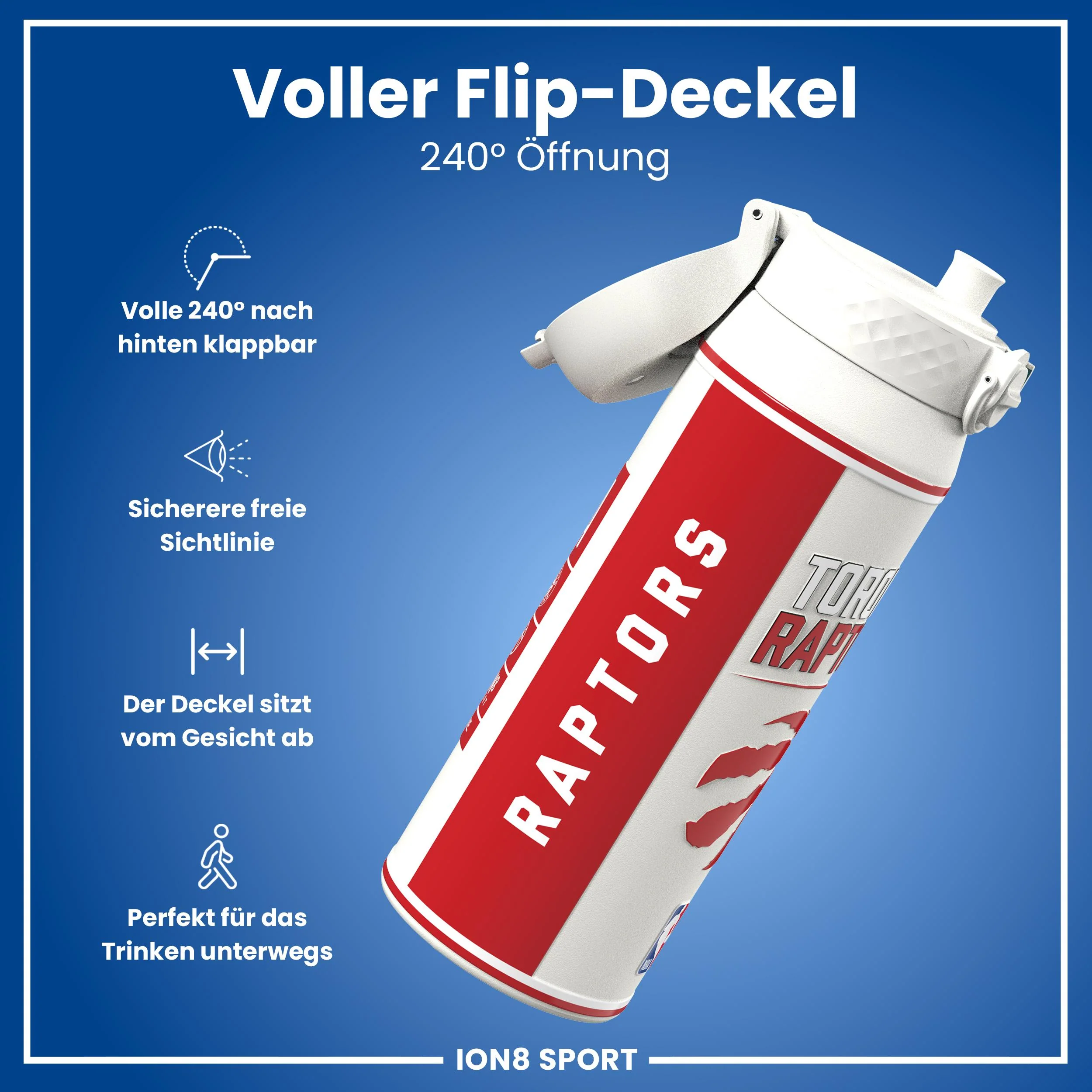 NBA x ION8, Isolierte Edelstahl, Toronto Raptors, 750 ml - Image 4