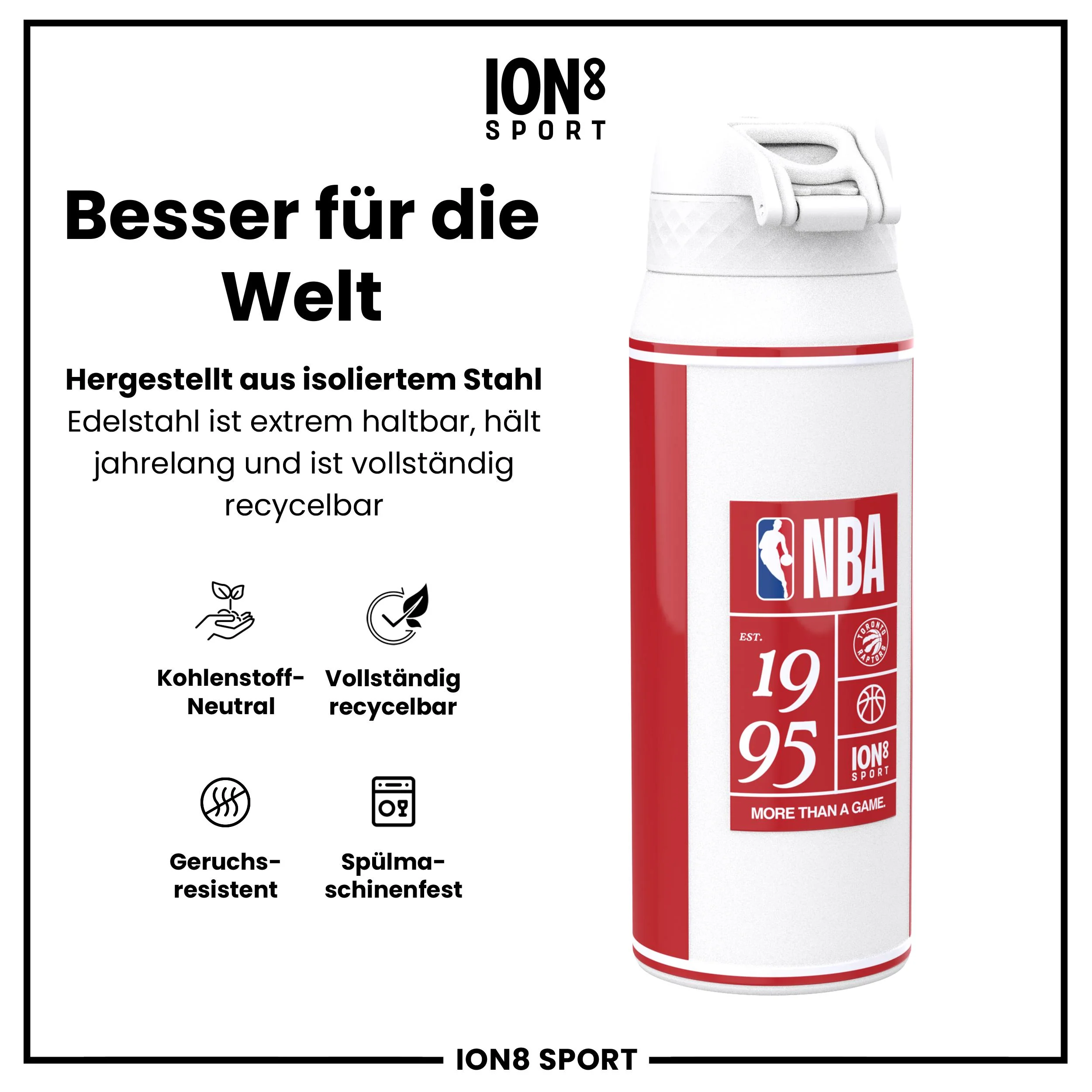 NBA x ION8, Isolierte Edelstahl, Toronto Raptors, 750 ml - Image 5