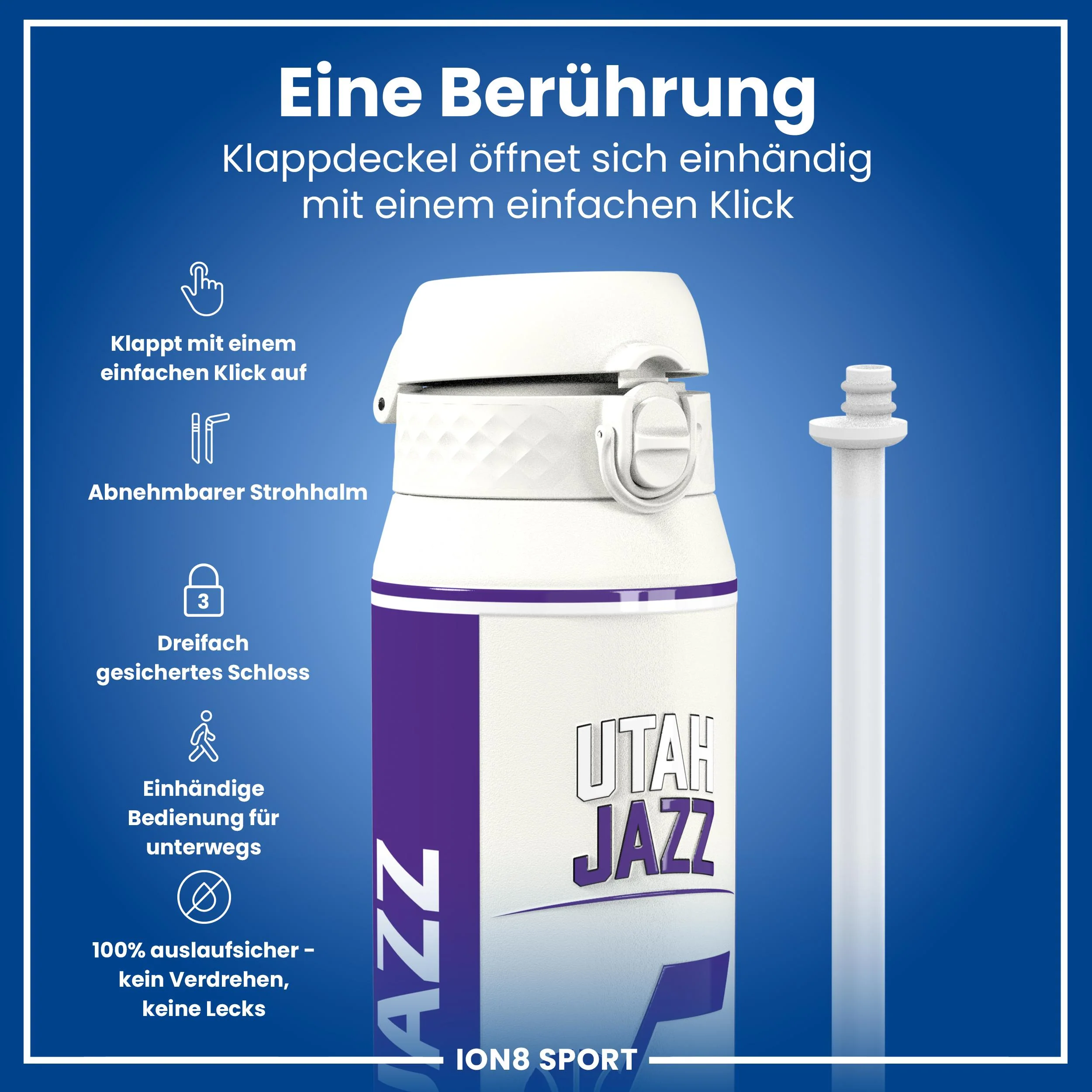 NBA x ION8, Isolierte Edelstahl, Utah Jazz, 750 ml - Image 3