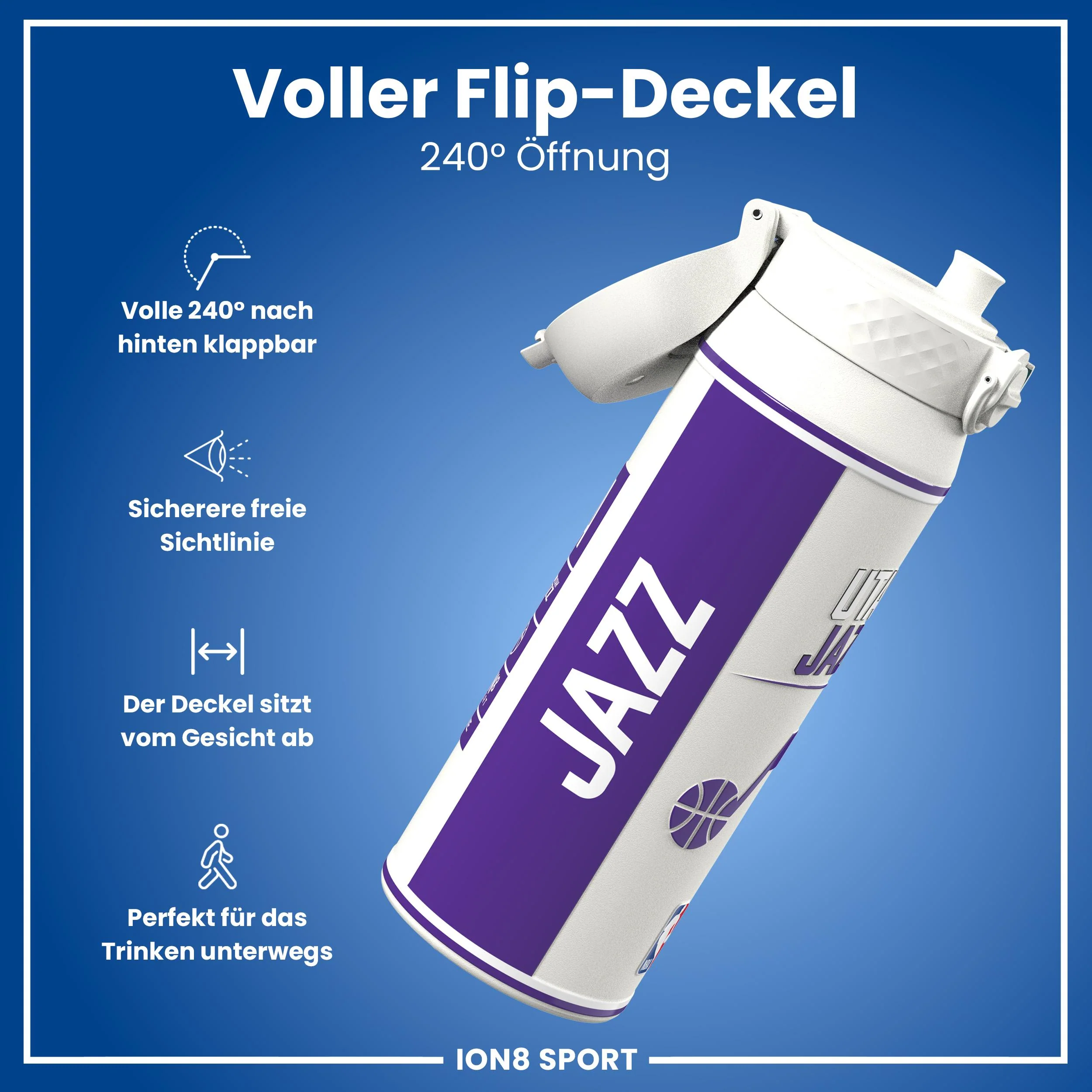 NBA x ION8, Isolierte Edelstahl, Utah Jazz, 750 ml - Image 4