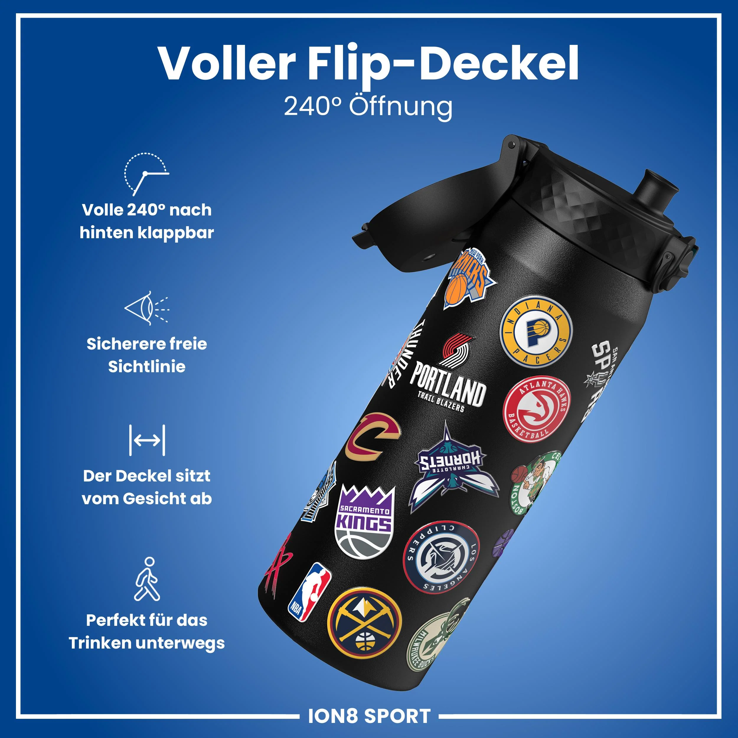 NBA x ION8, Isolierte Edelstahl, Multi Teams, 750 ml - Image 4