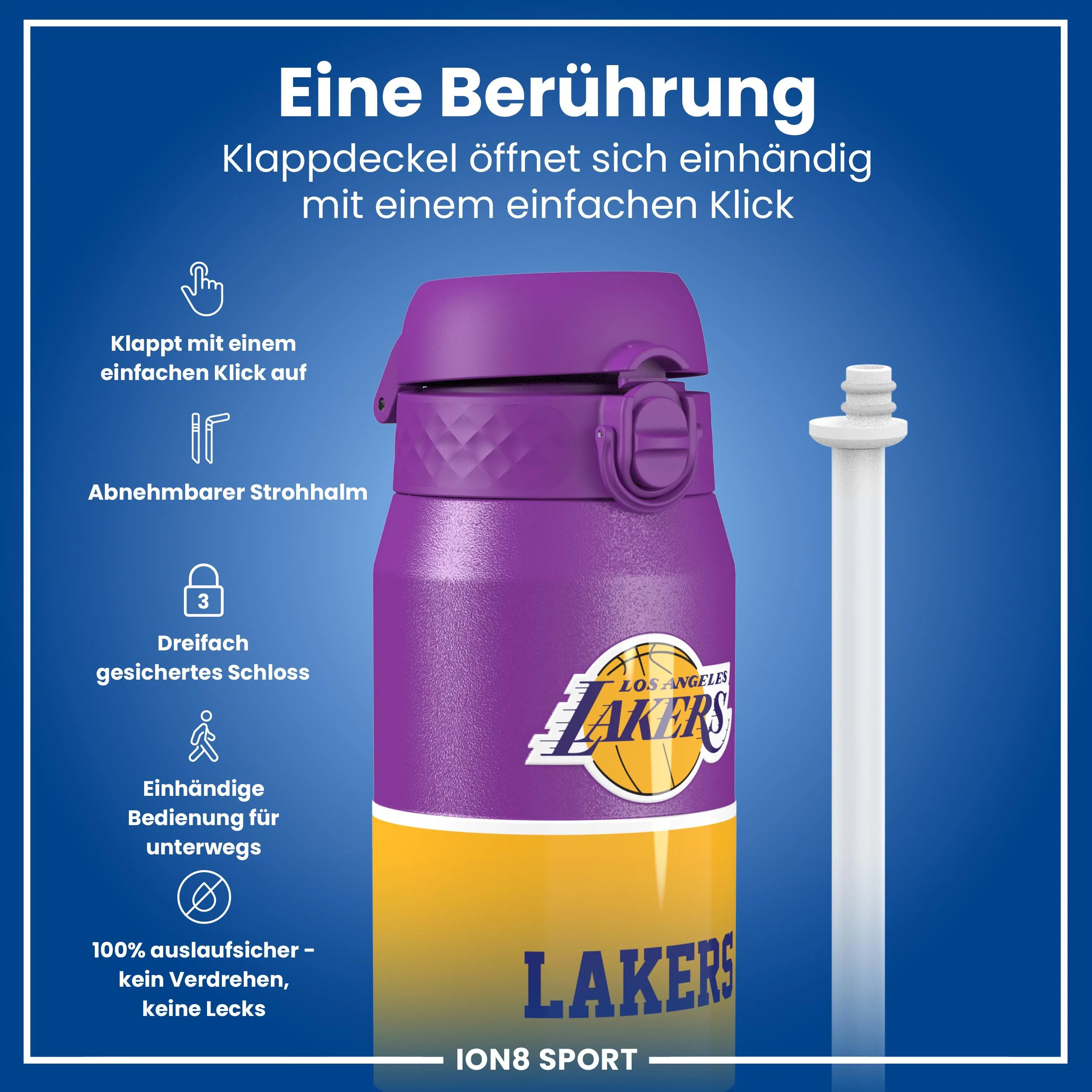 NBA x ION8, Isolierte Edelstahl, LA Lakers, 750 ml - Image 3