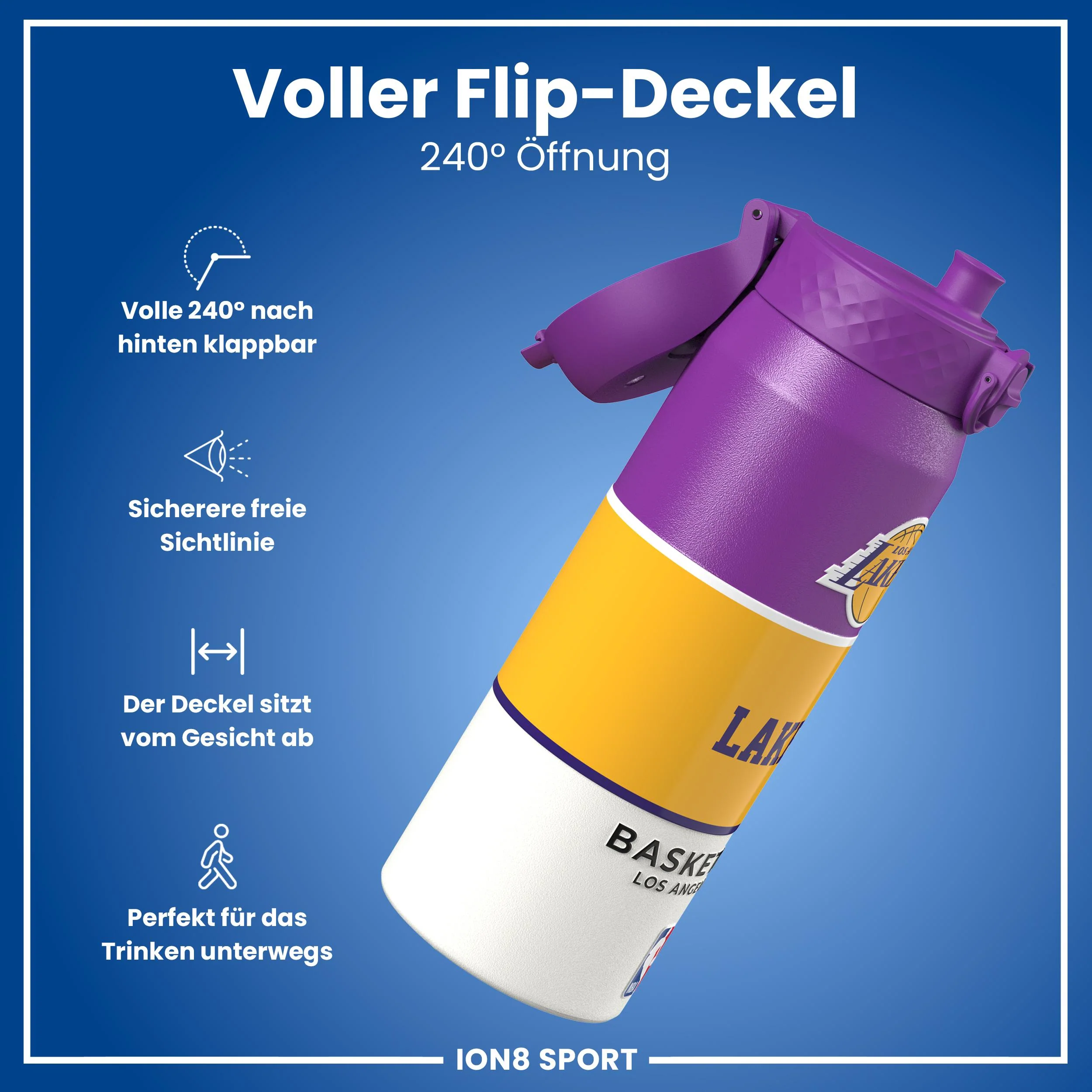 NBA x ION8, Isolierte Edelstahl, LA Lakers, 750 ml - Image 4