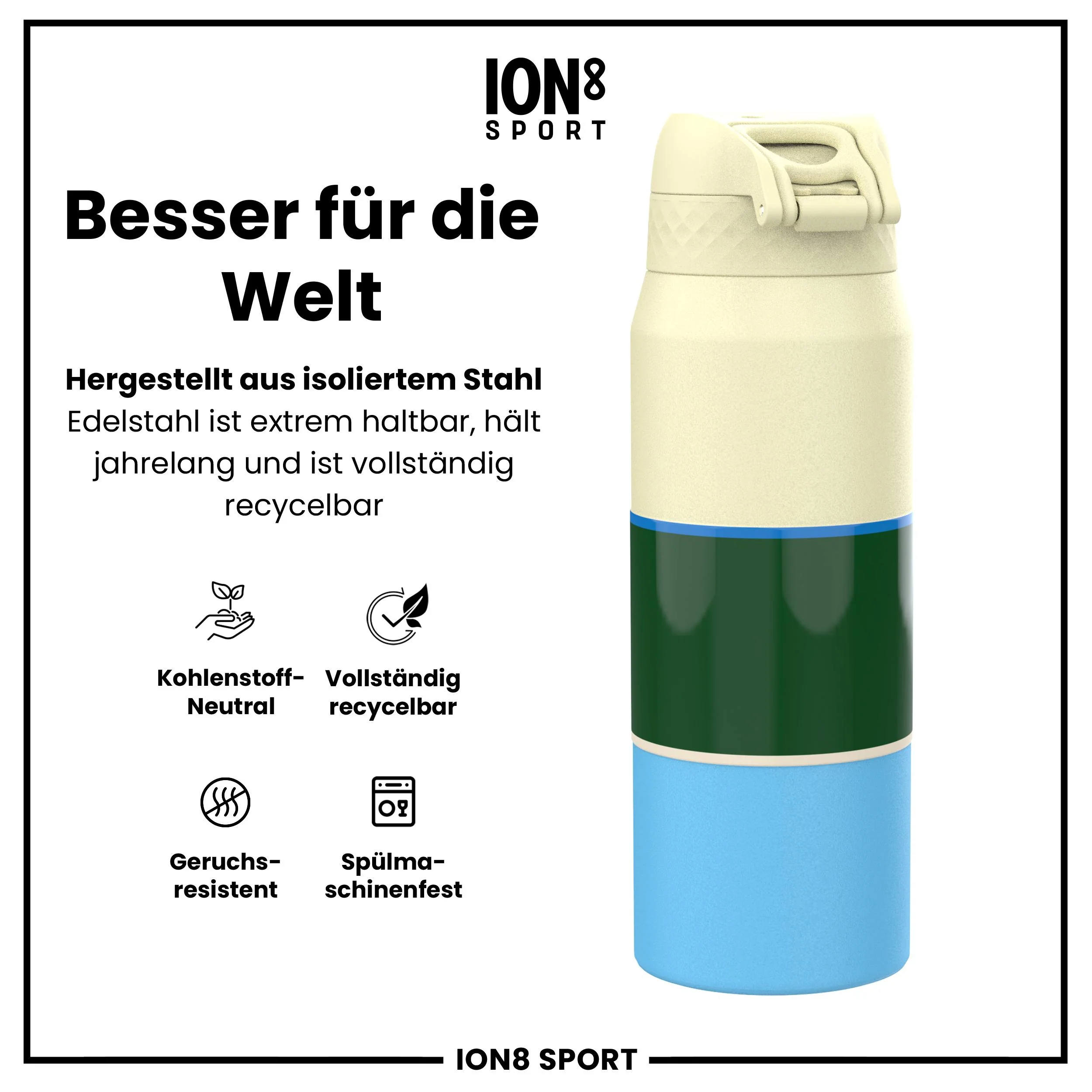 NBA x ION8, Isolierte Edelstahl, Milwaukee Bucks, 750 ml - Image 5