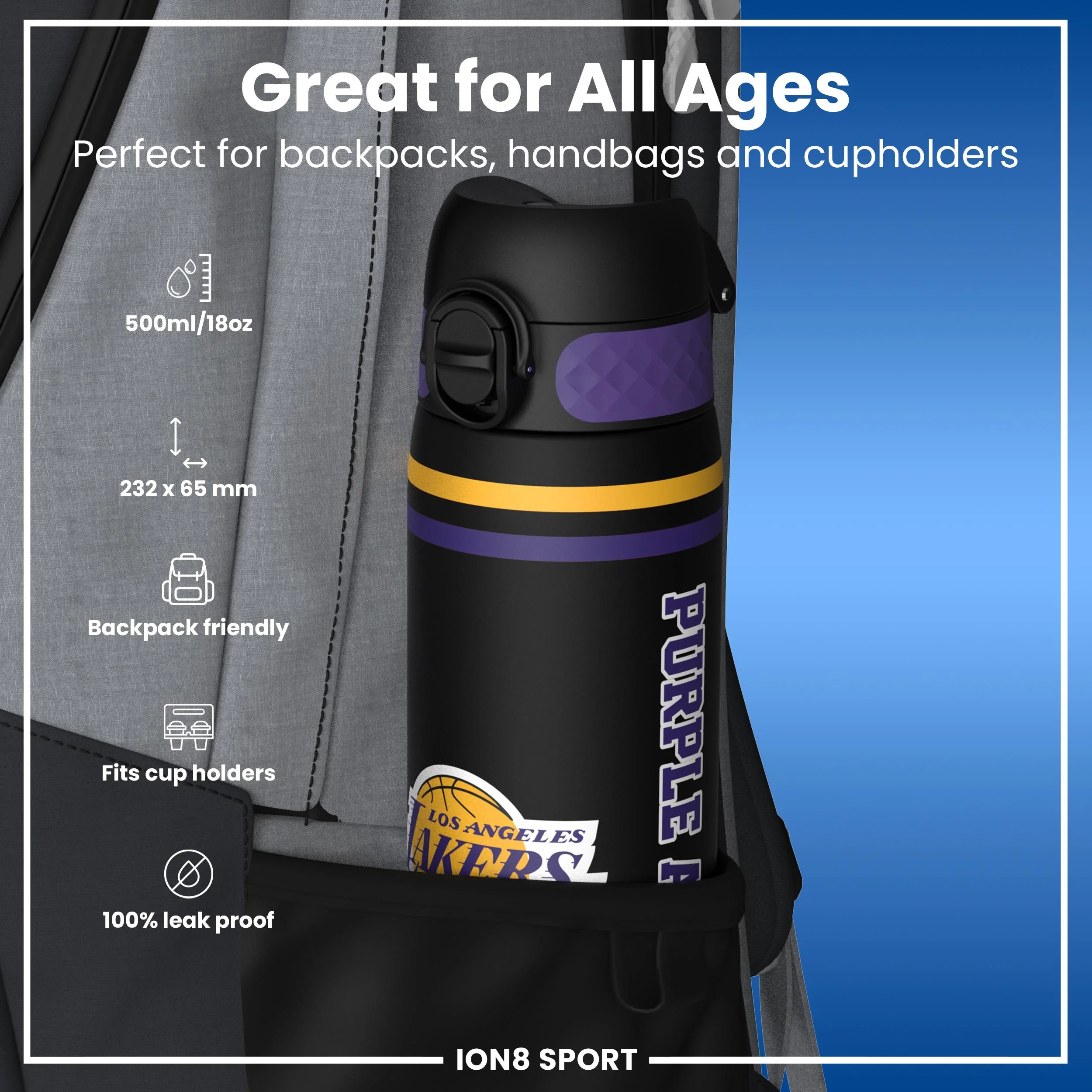 NBA x ION8, Recyclon, LA Lakers, 500 ml - Image 2