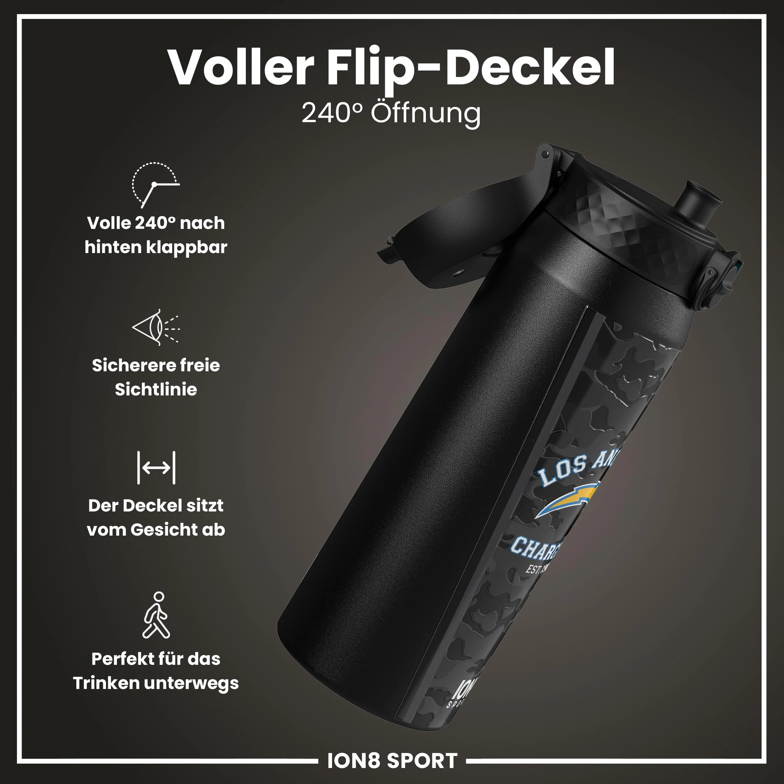NFL x ION8, Isolierte Edelstahl, Chargers, 750 ml - Image 6