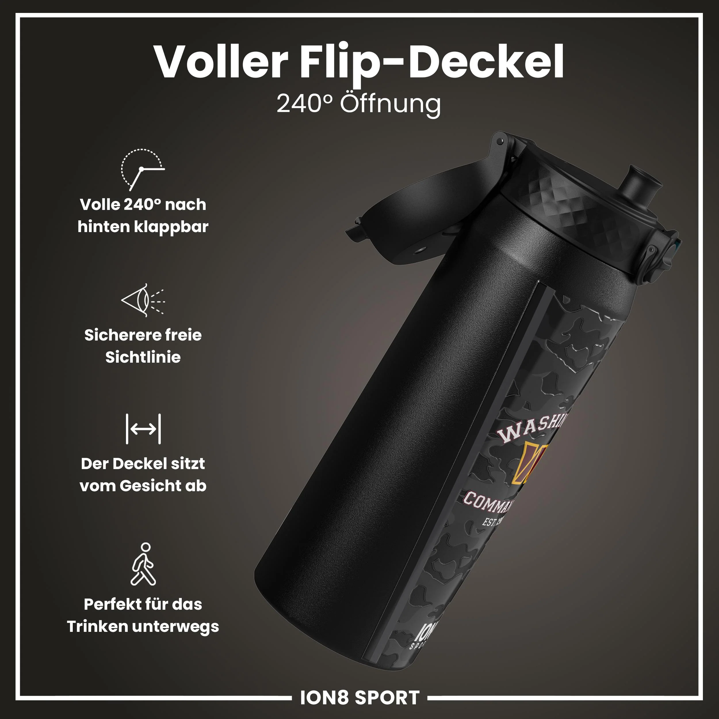 NFL x ION8, Isolierte Edelstahl, Commanders, 750 ml - Image 4