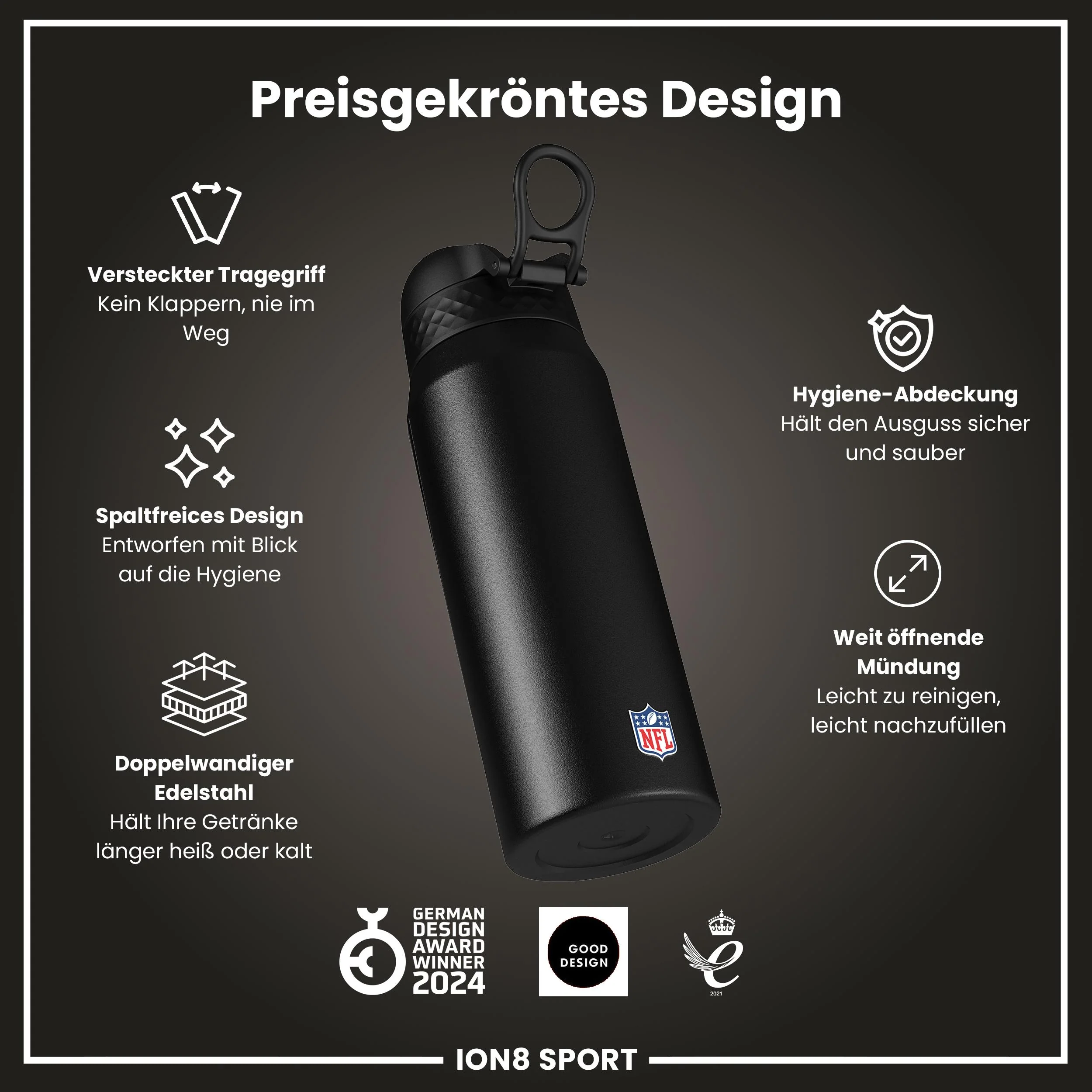 NFL x ION8, Isolierte Edelstahl, Cowboys, 750 ml - Image 6