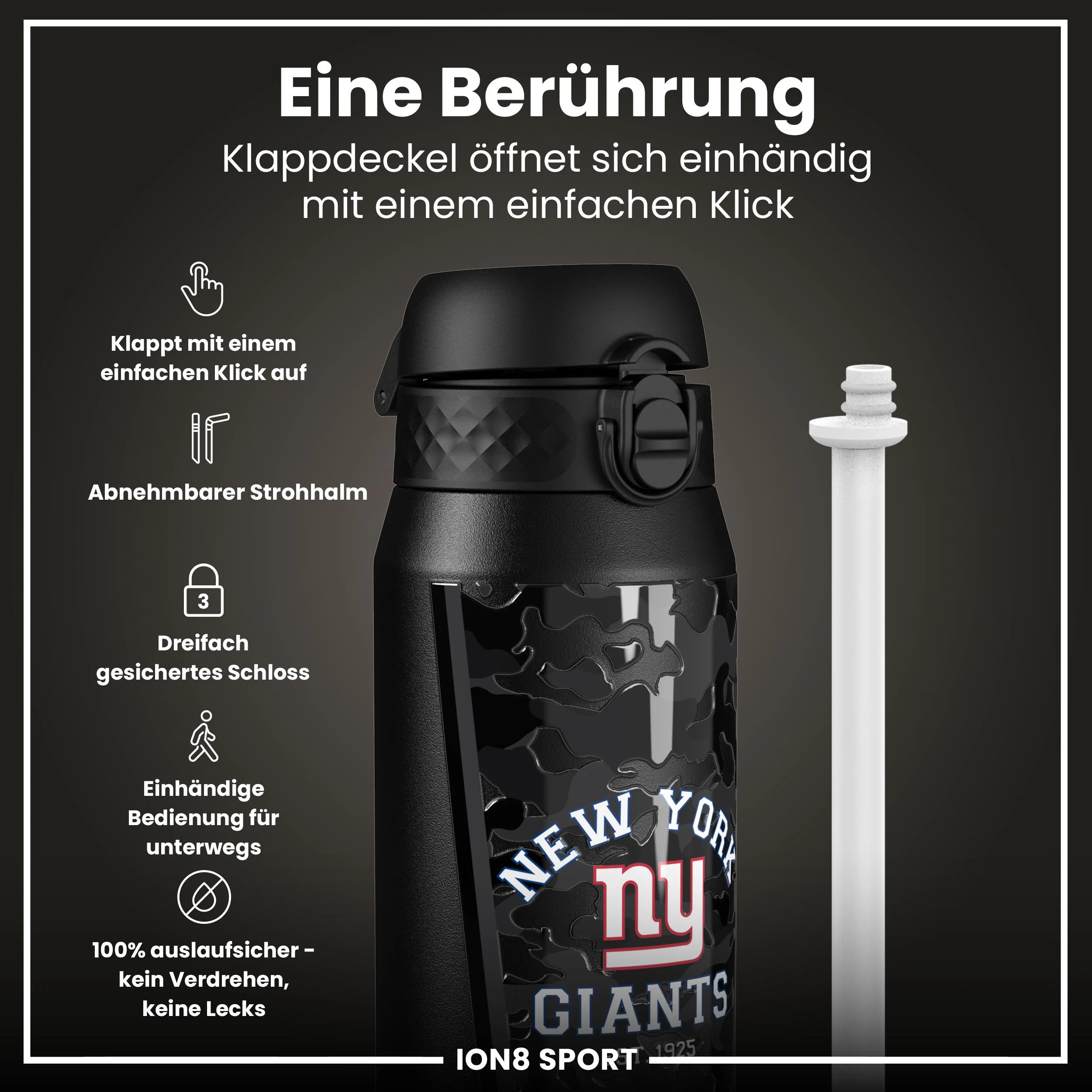 NFL x ION8, Isolierte Edelstahl, Giants, 750 ml - Image 3