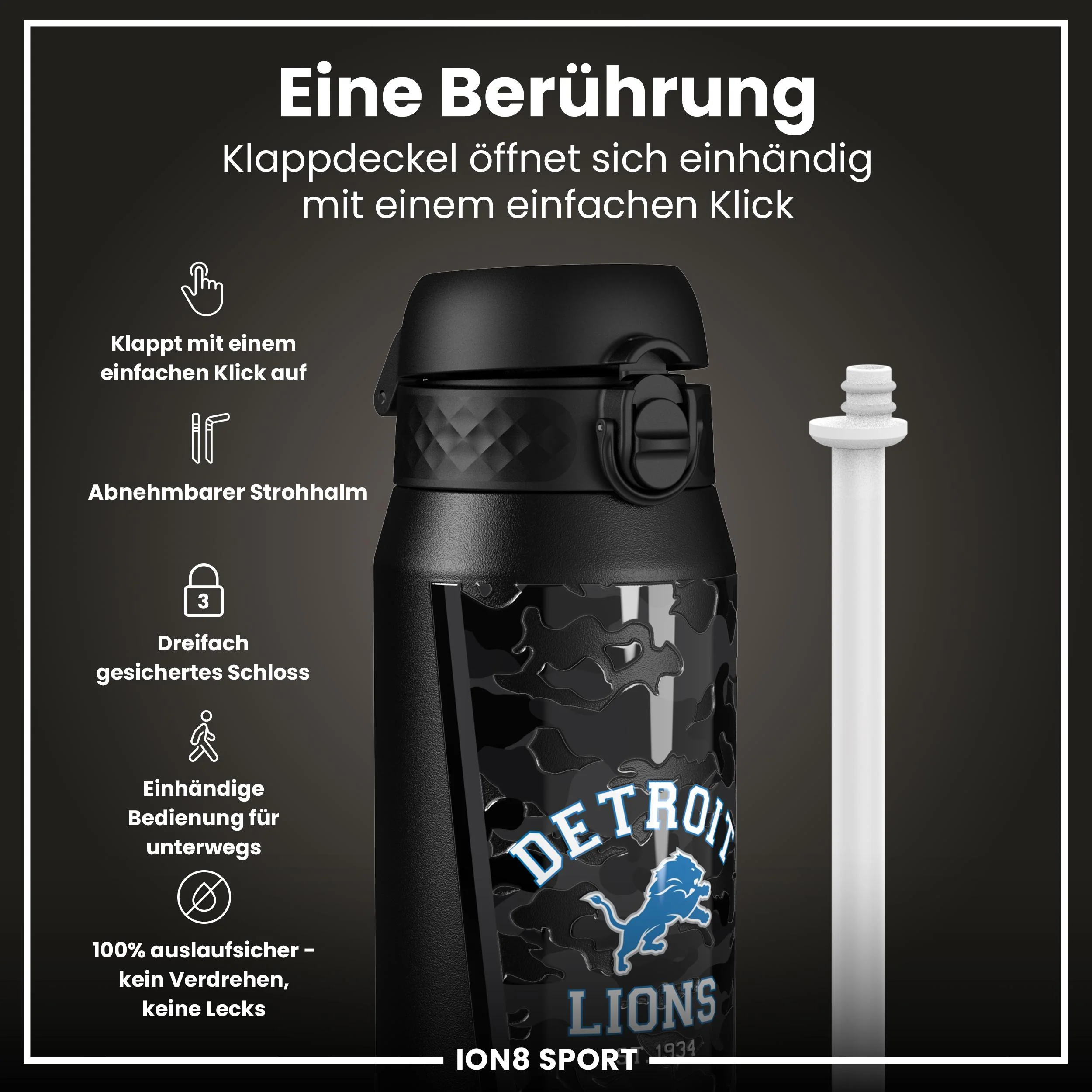 NFL x ION8, Isolierte Edelstahl, Lions, 750 ml - Image 3