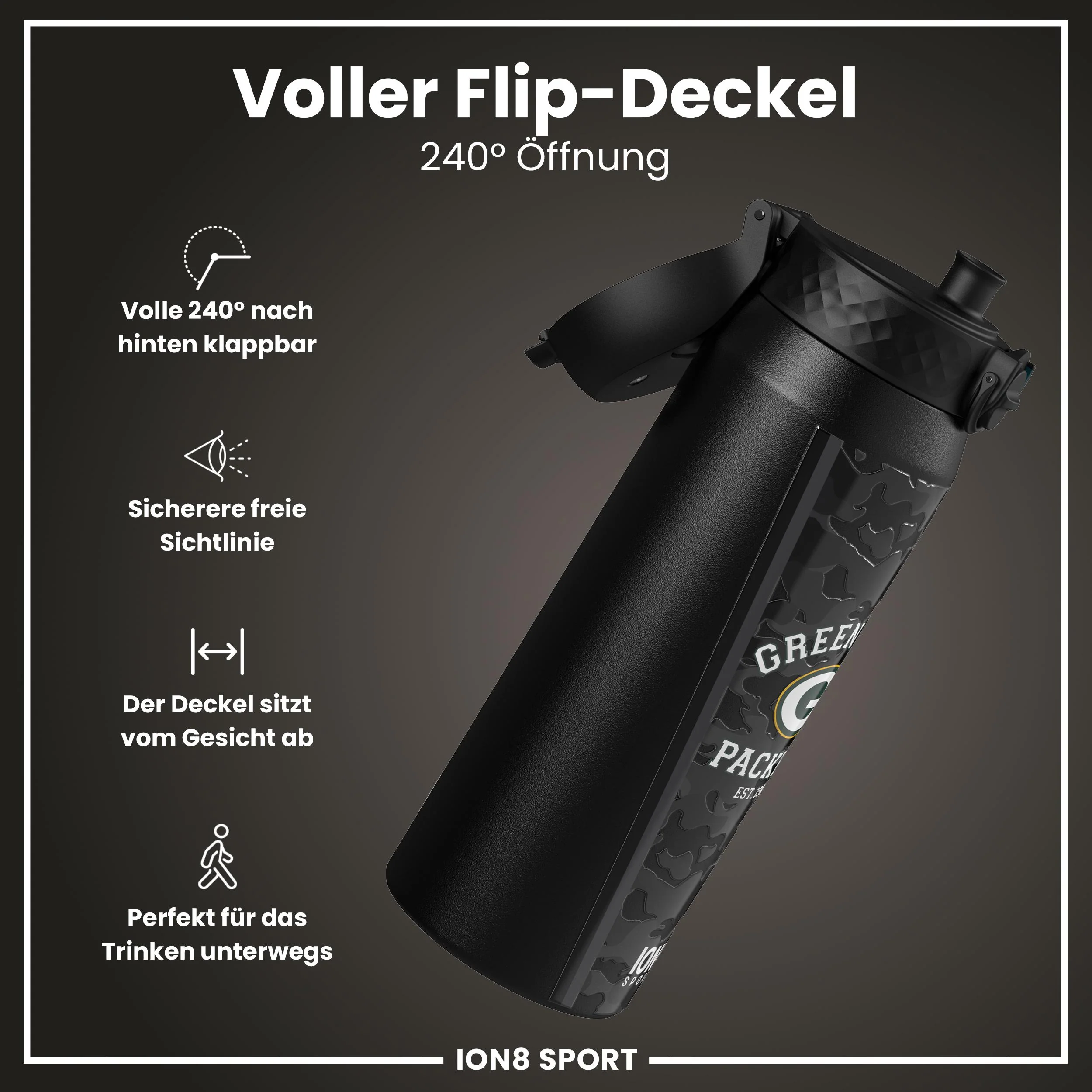 NFL x ION8, Isolierte Edelstahl, Packers, 750 ml - Image 4