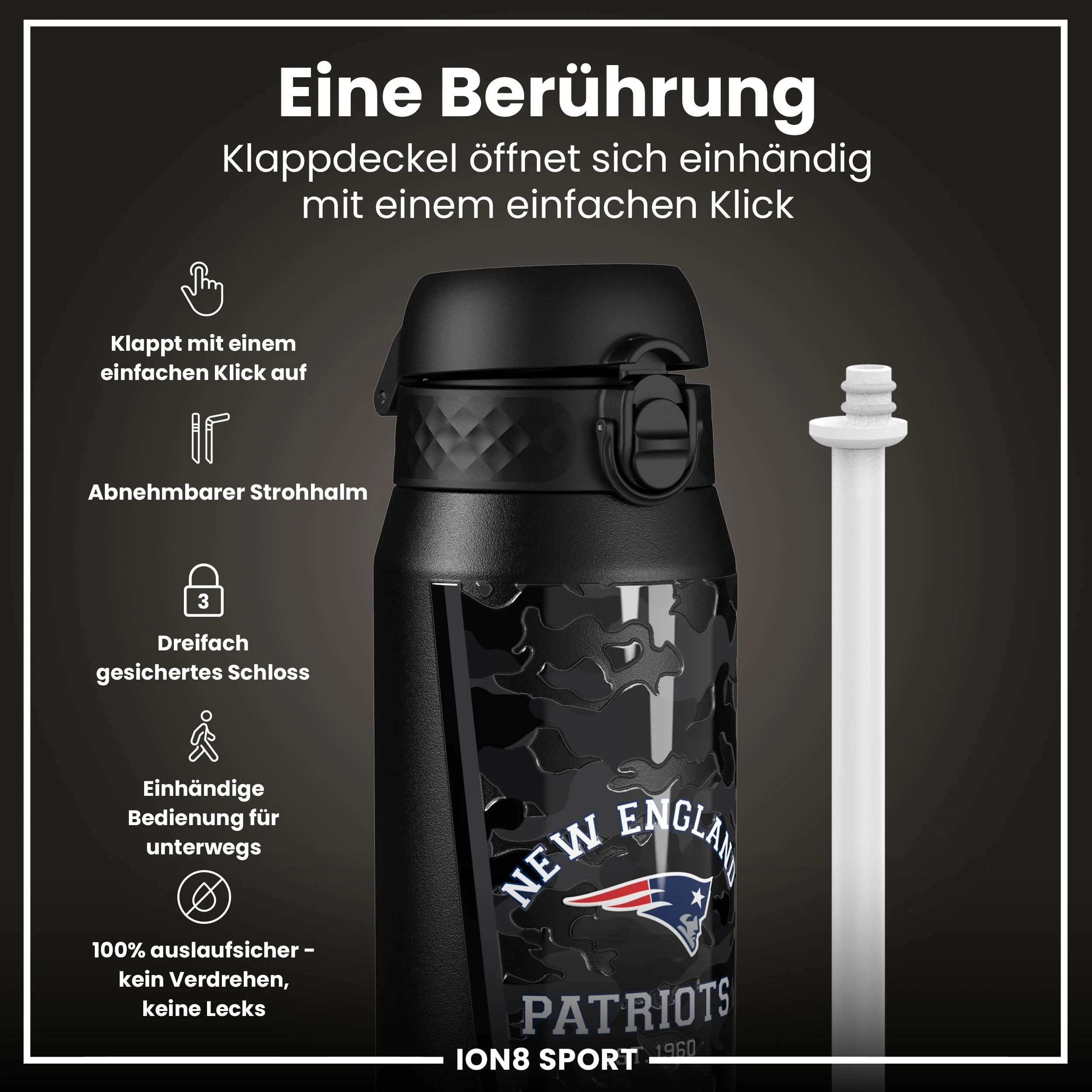 NFL x ION8, Isolierte Edelstahl, Patriots, 750 ml - Image 3