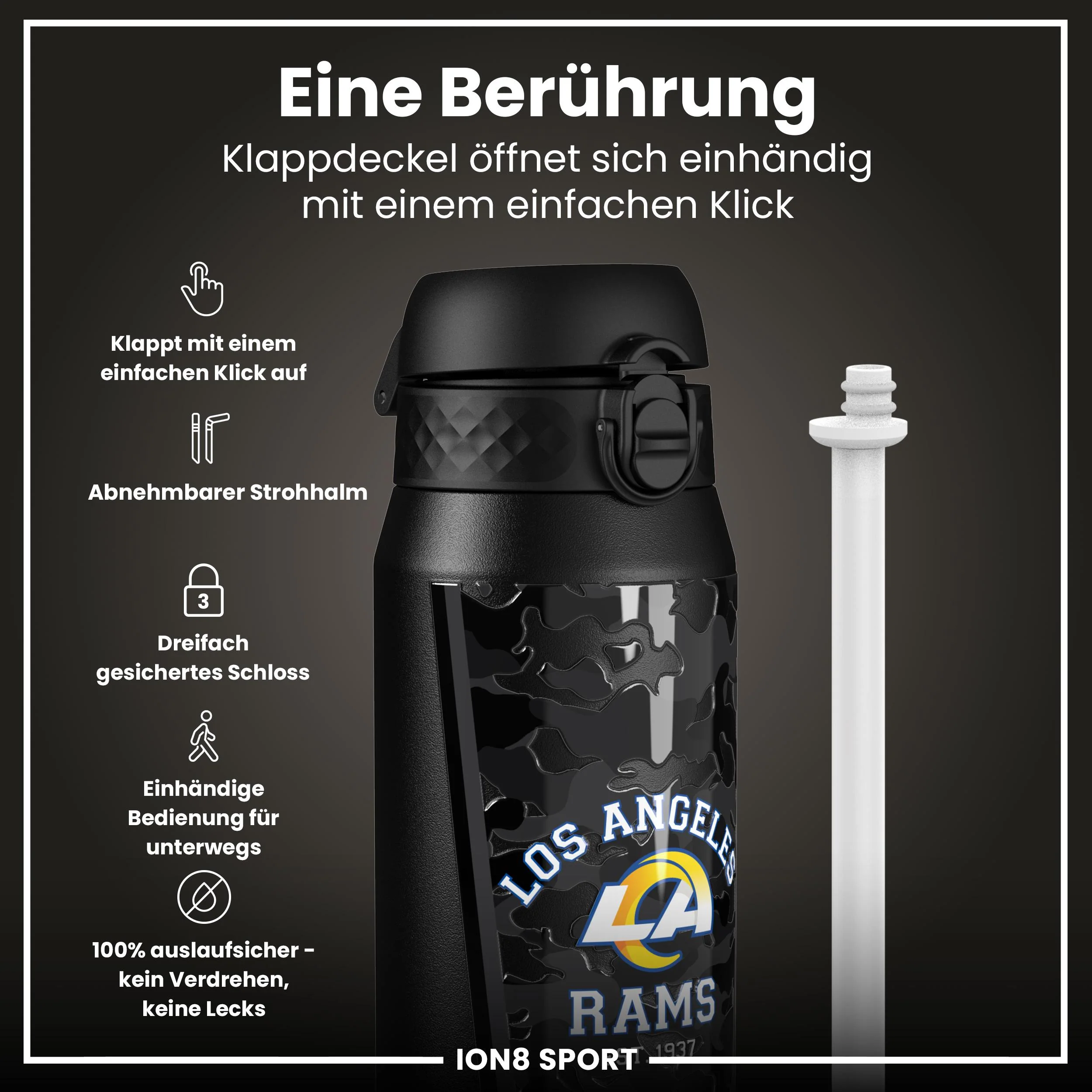 NFL x ION8, Isolierte Edelstahl, Rams, 750 ml - Image 3