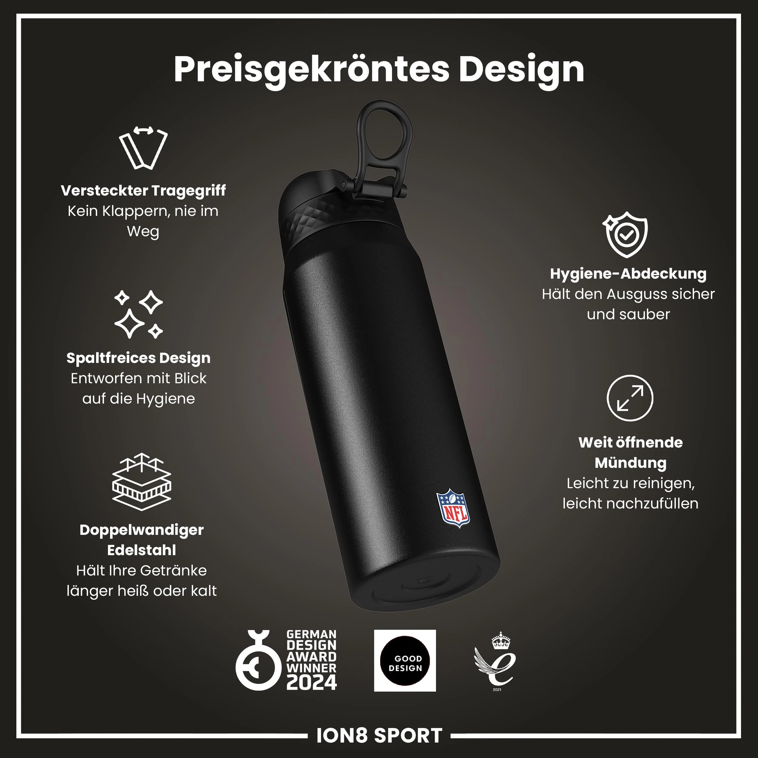 NFL x ION8, Isolierte Edelstahl, Rams, 750 ml - Image 6