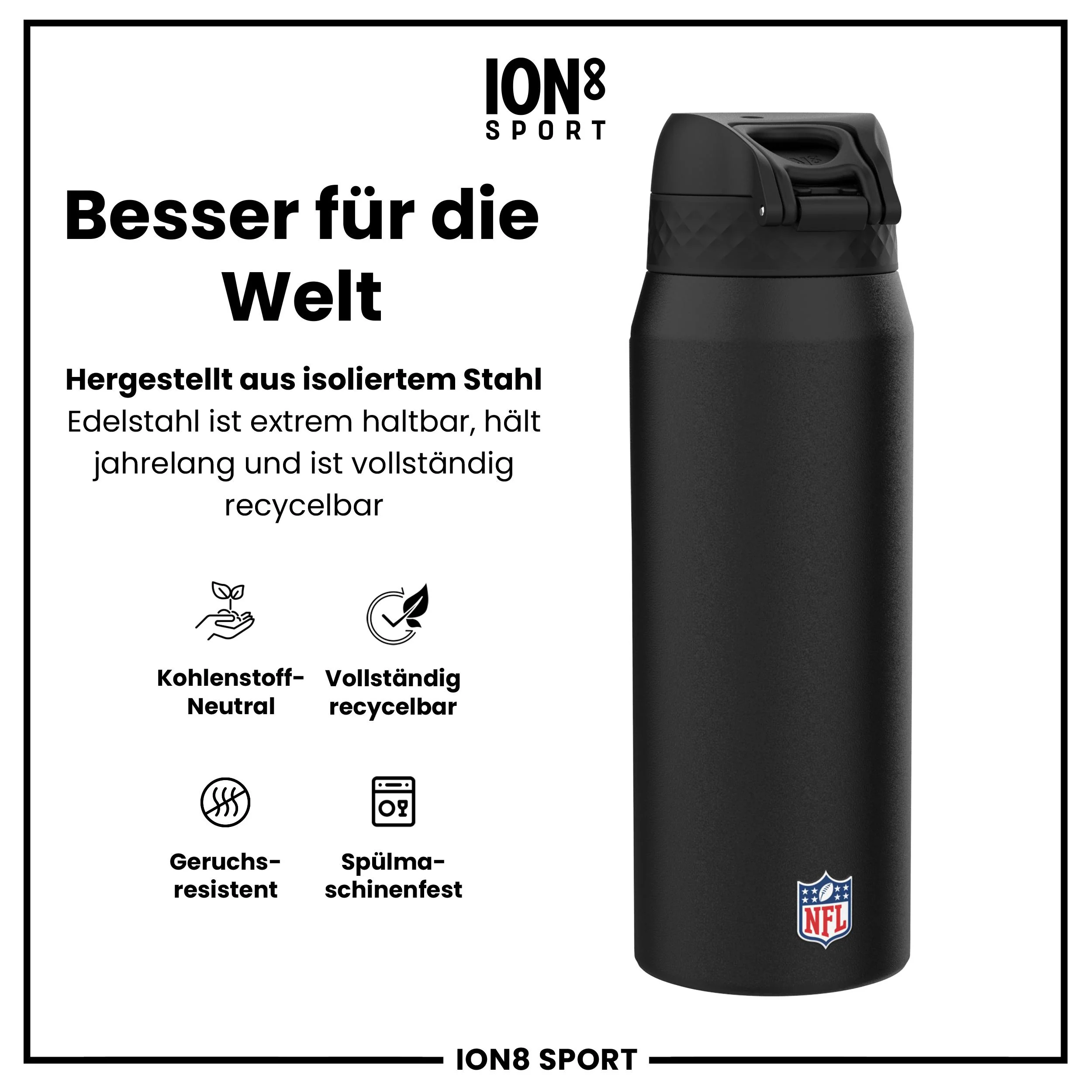 NFL x ION8, Isolierte Edelstahl, Saints, 750 ml - Image 5
