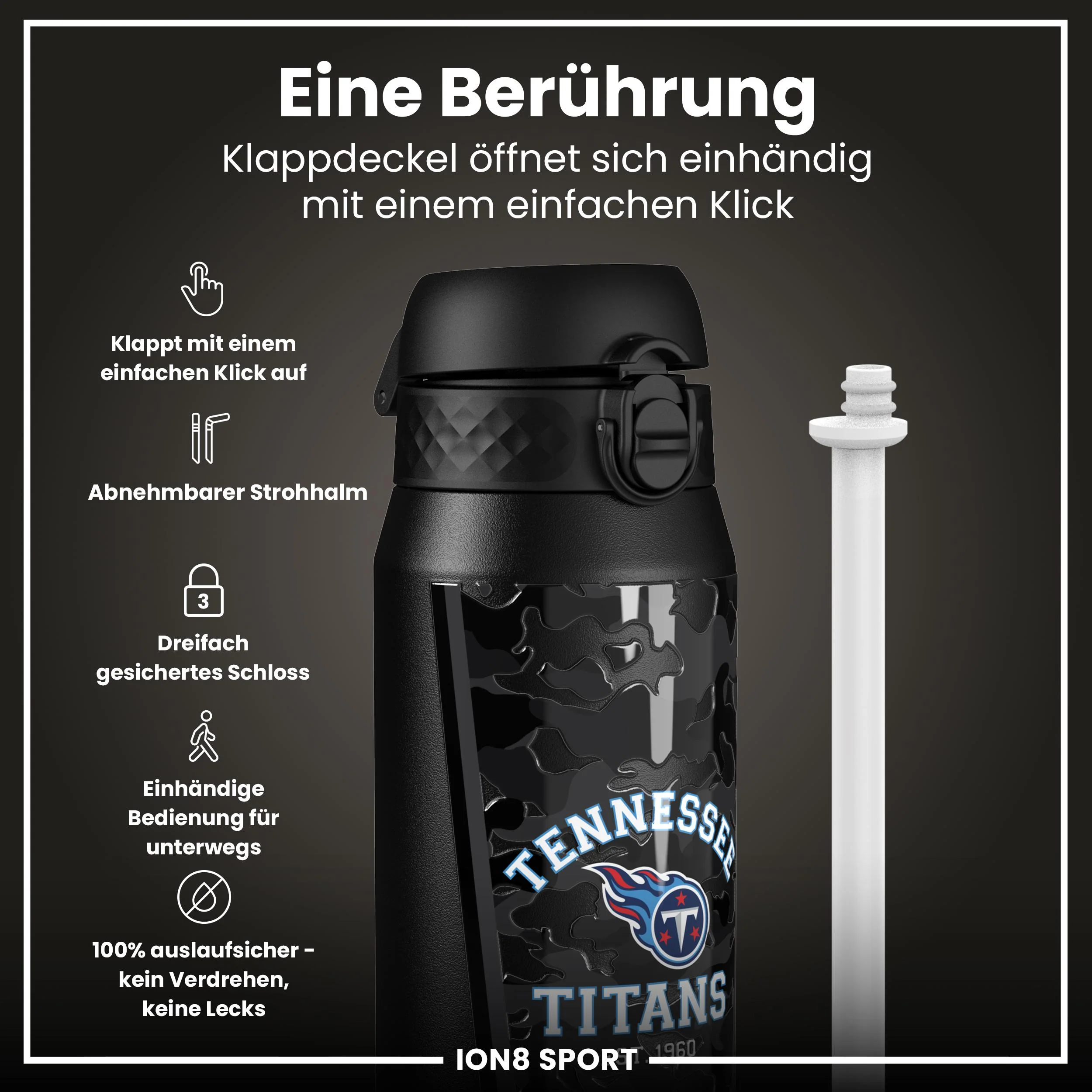 NFL x ION8, Isolierte Edelstahl, Titans, 750 ml - Image 3