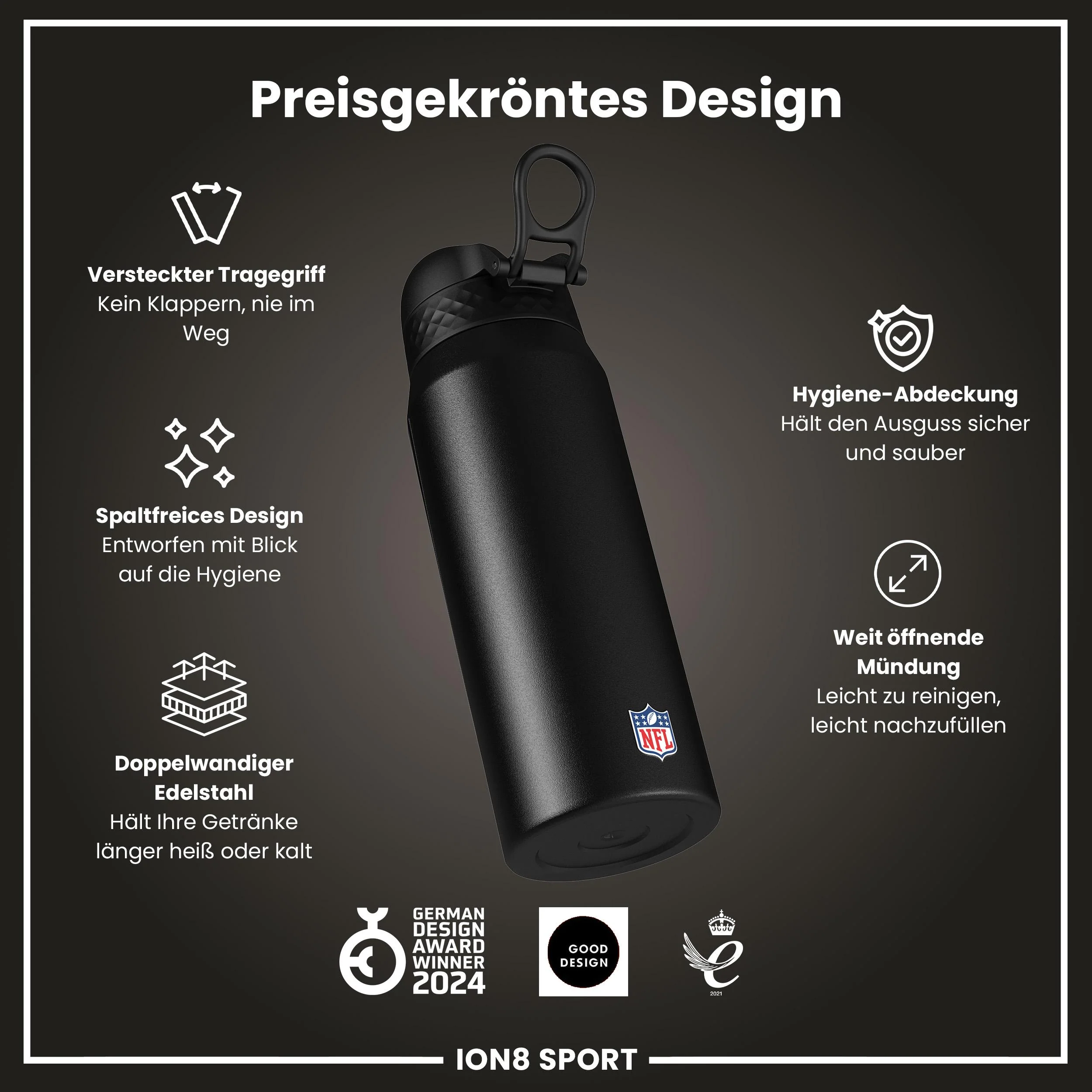 NFL x ION8, Isolierte Edelstahl, Vikings, 750 ml - Image 6