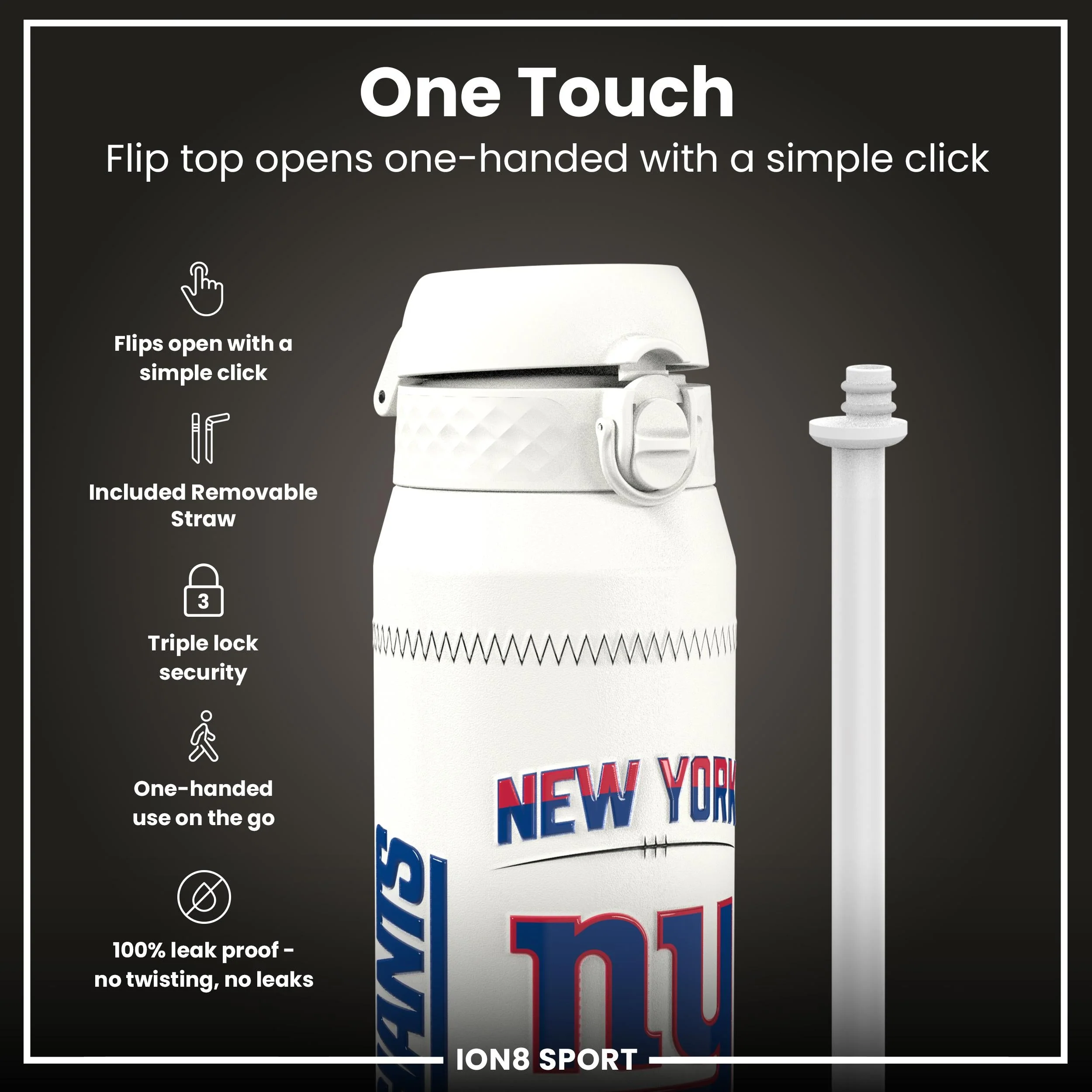 NFL x ION8, Isolierte Edelstahl, Nabers Giants, 750 ml - Image 3