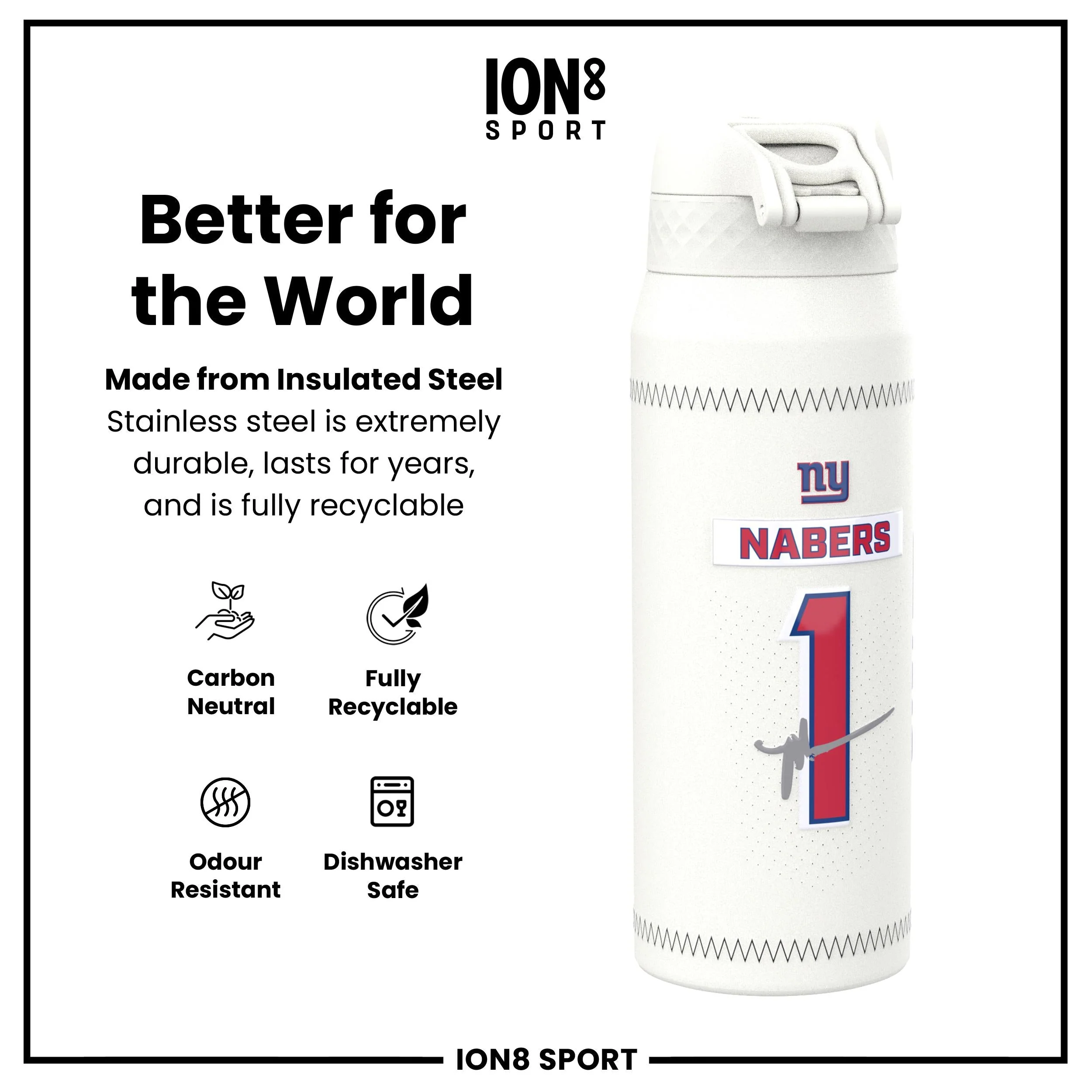 NFL x ION8, Isolierte Edelstahl, Nabers Giants, 750 ml - Image 5