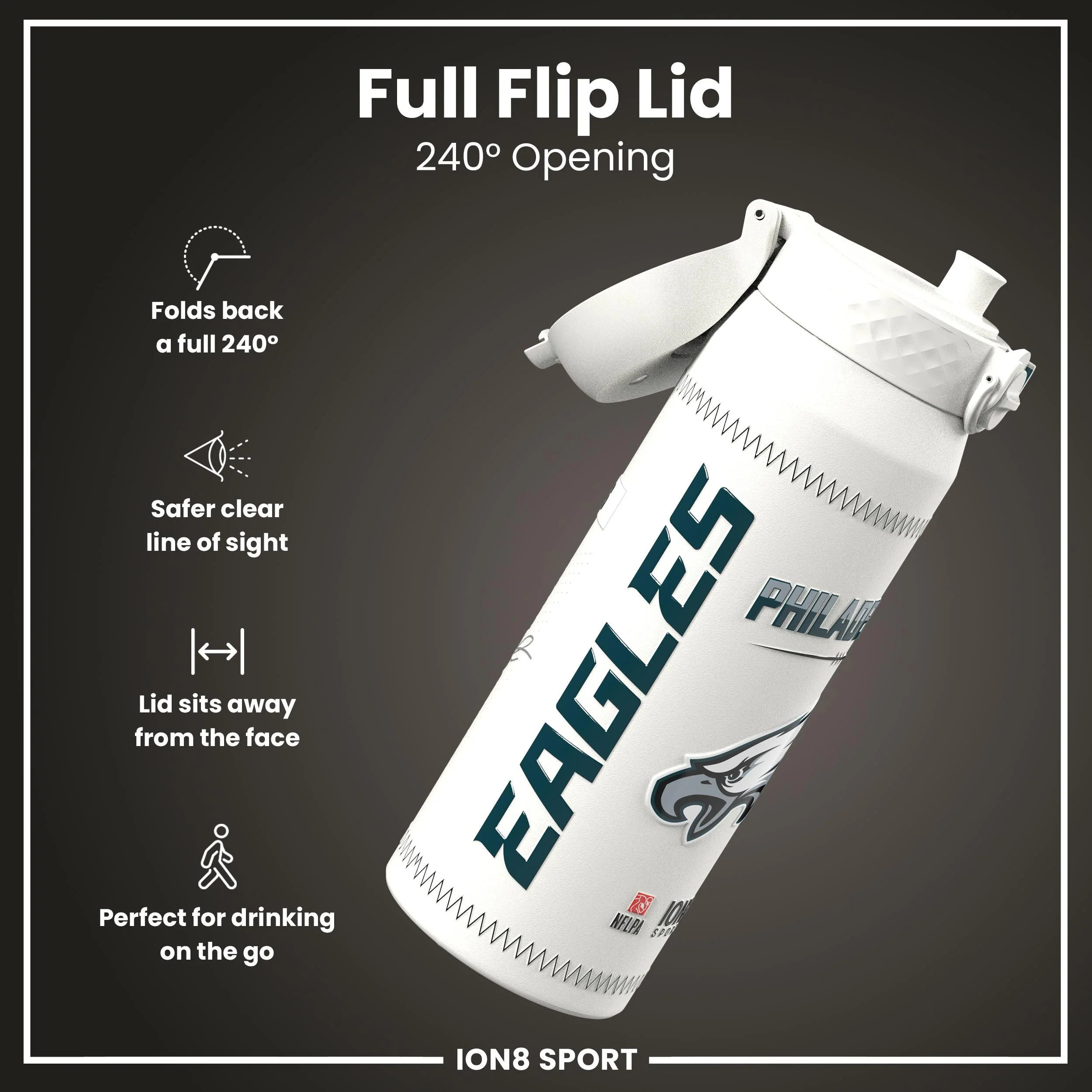 NFL x ION8, Isolierte Edelstahl, Hurts Eagles, 750 ml - Image 4