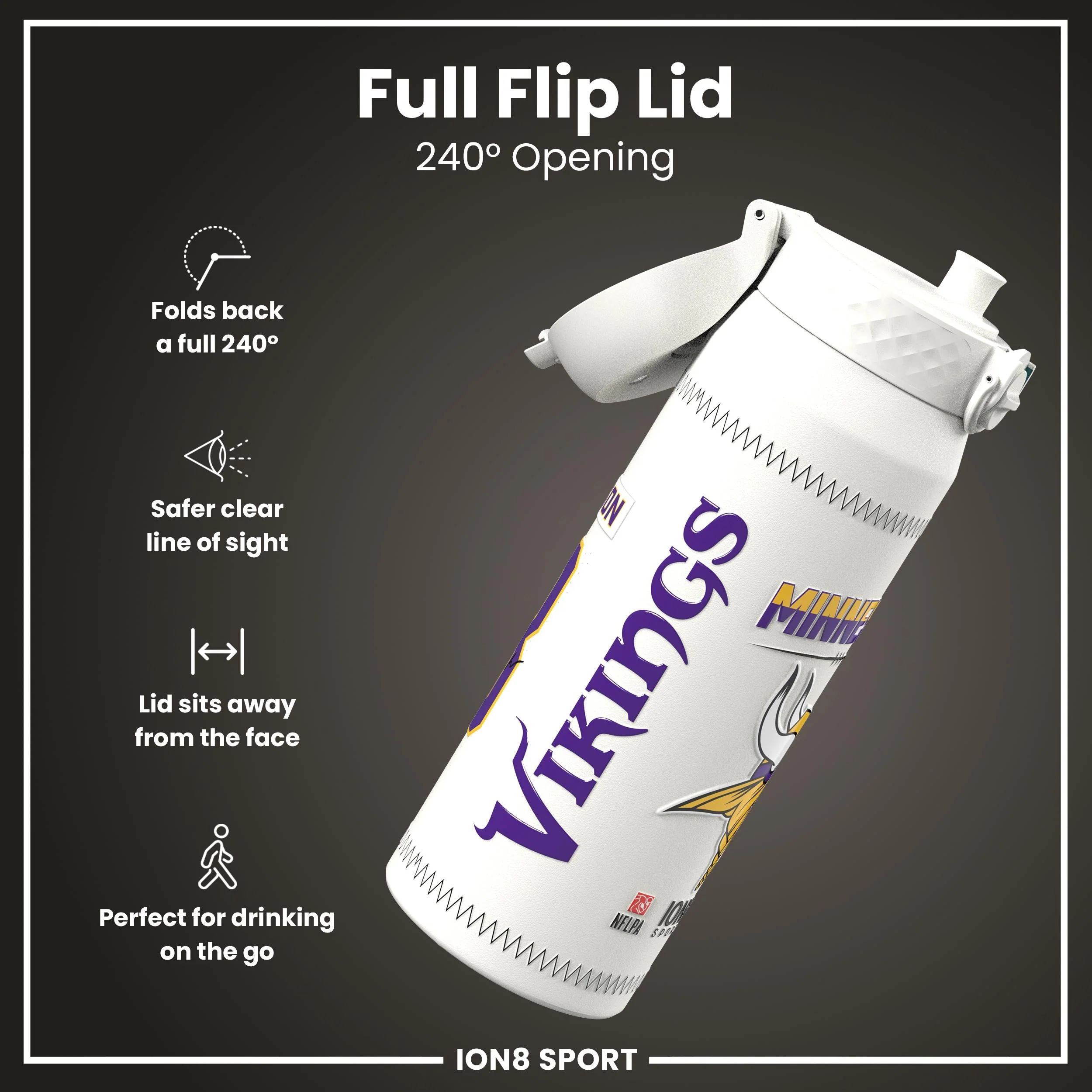 NFL x ION8, Isolierte Edelstahl, Jefferson Vikings, 750 ml - Image 4