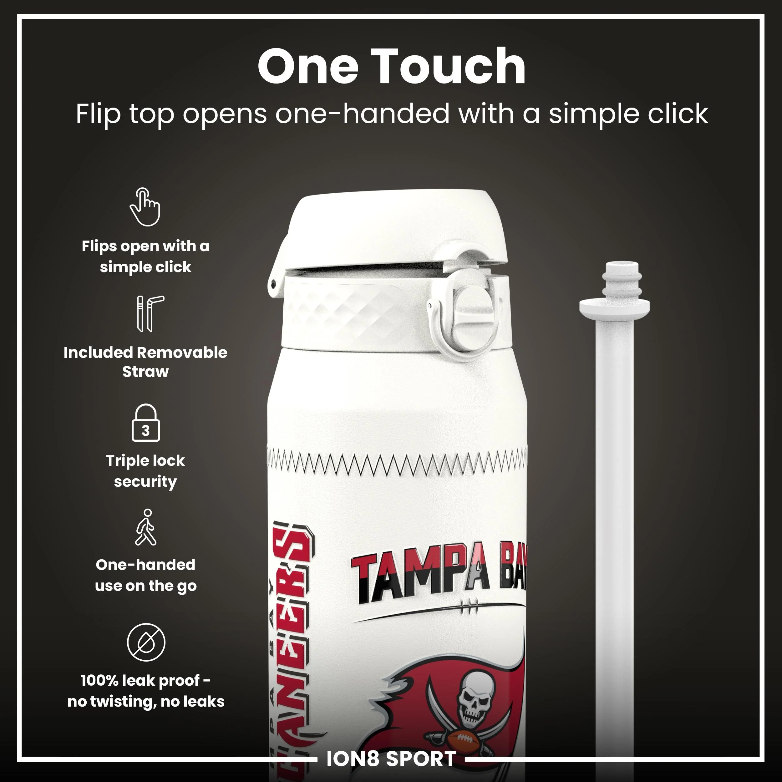 NFL x ION8, Isolierte Edelstahl, Mayfield Buccaneers, 750 ml - Image 3