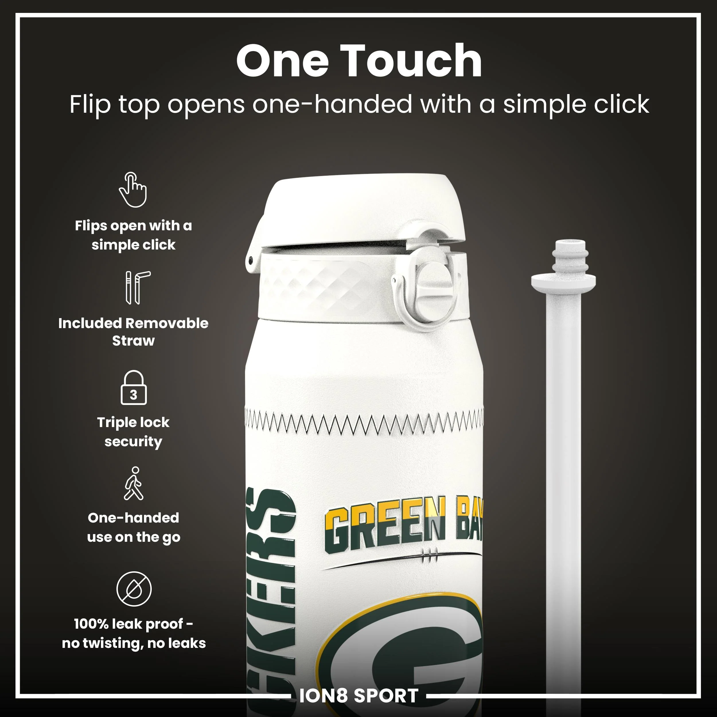 NFL x ION8, Isolierte Edelstahl, Love Packers, 750 ml - Image 3