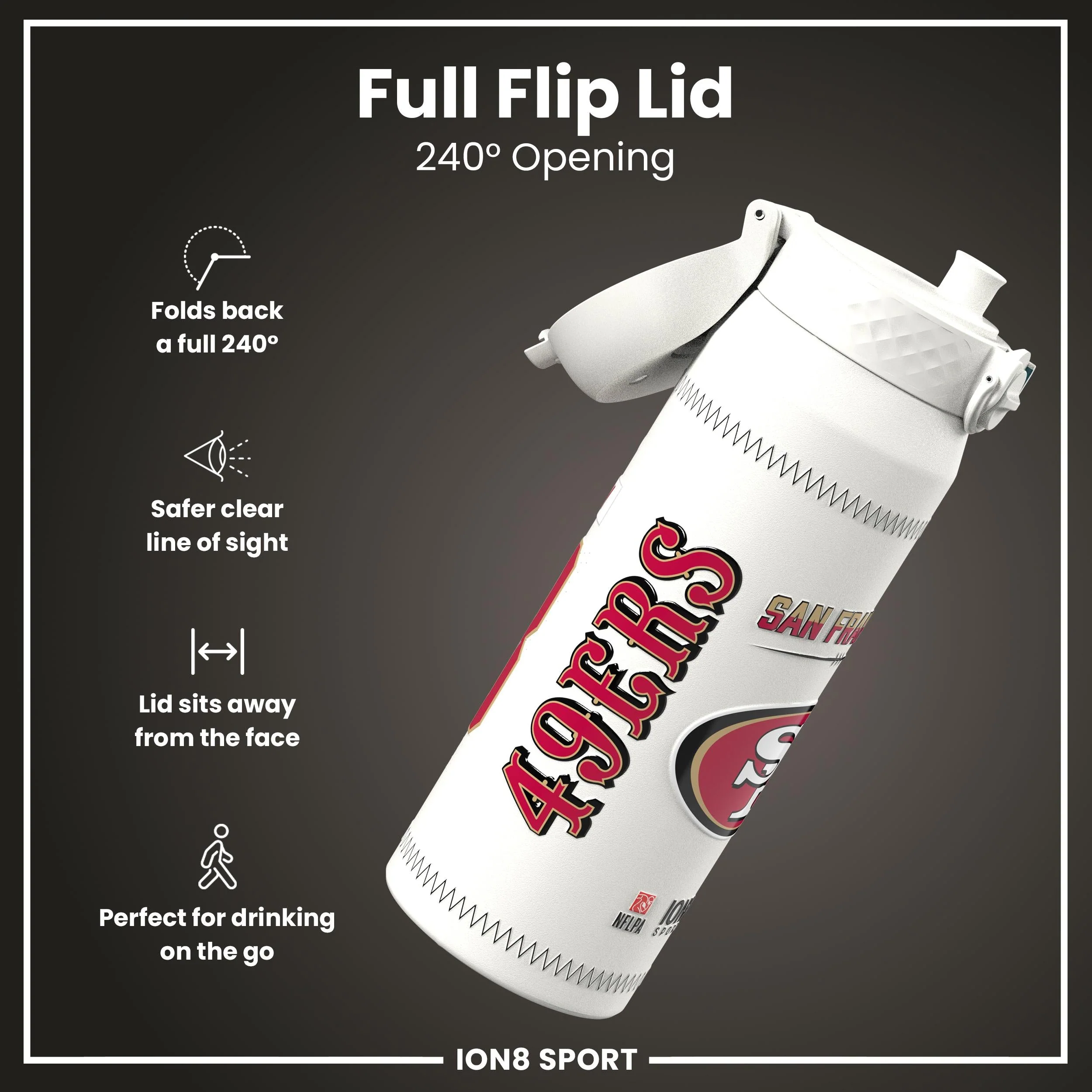 NFL x ION8, Isolierte Edelstahl, Purdy 49ers, 750 ml - Image 4