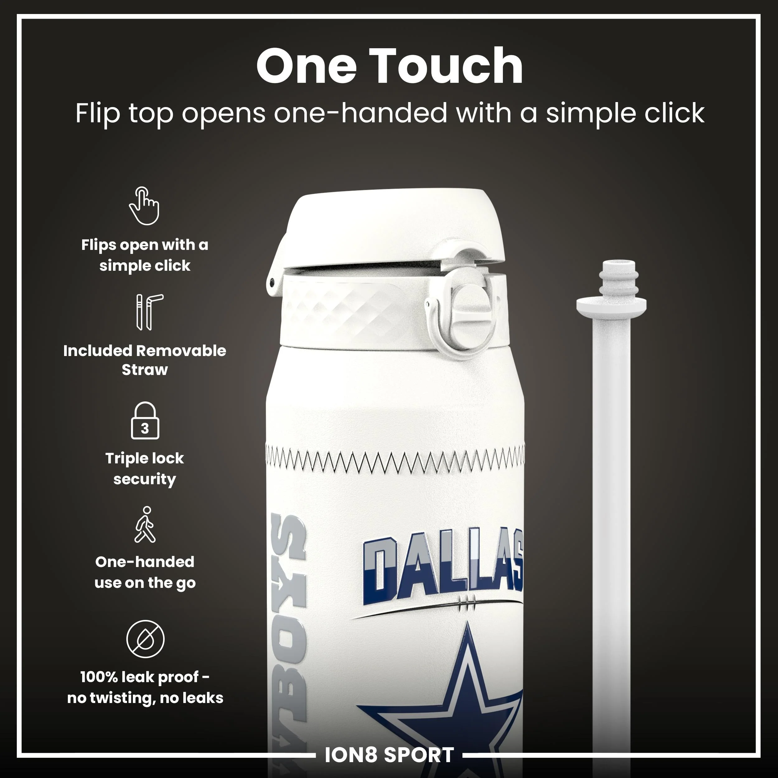 NFL x ION8, Isolierte Edelstahl, Parsons Cowboys, 750 ml - Image 3