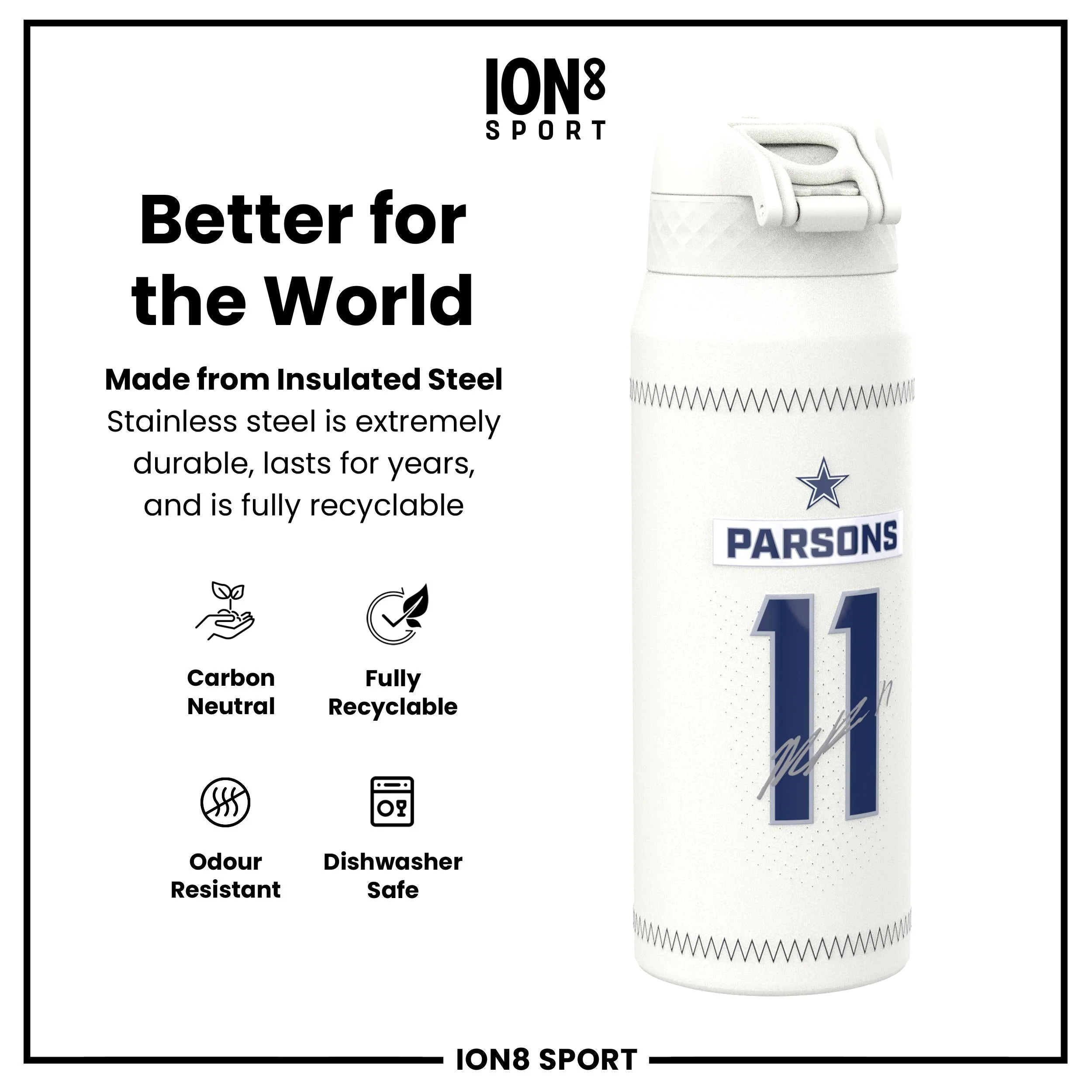 NFL x ION8, Isolierte Edelstahl, Parsons Cowboys, 750 ml - Image 5