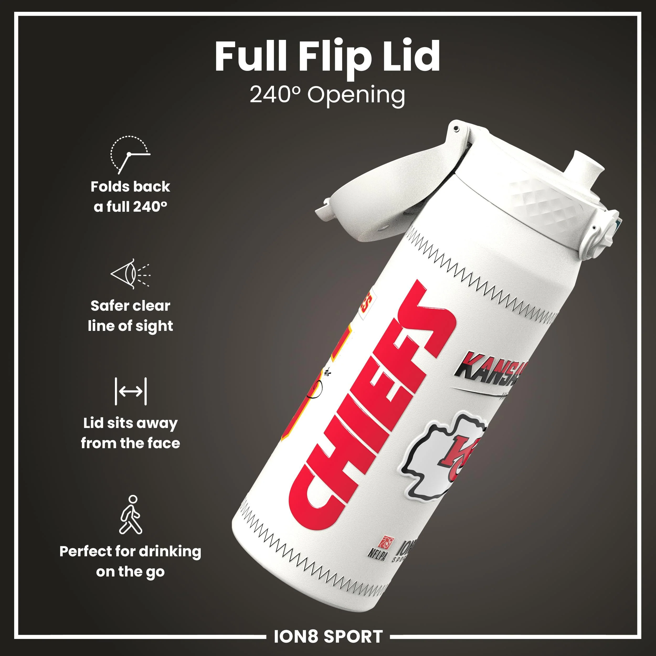NFL x ION8, Isolierte Edelstahl, Mahomes Chiefs, 750 ml - Image 4
