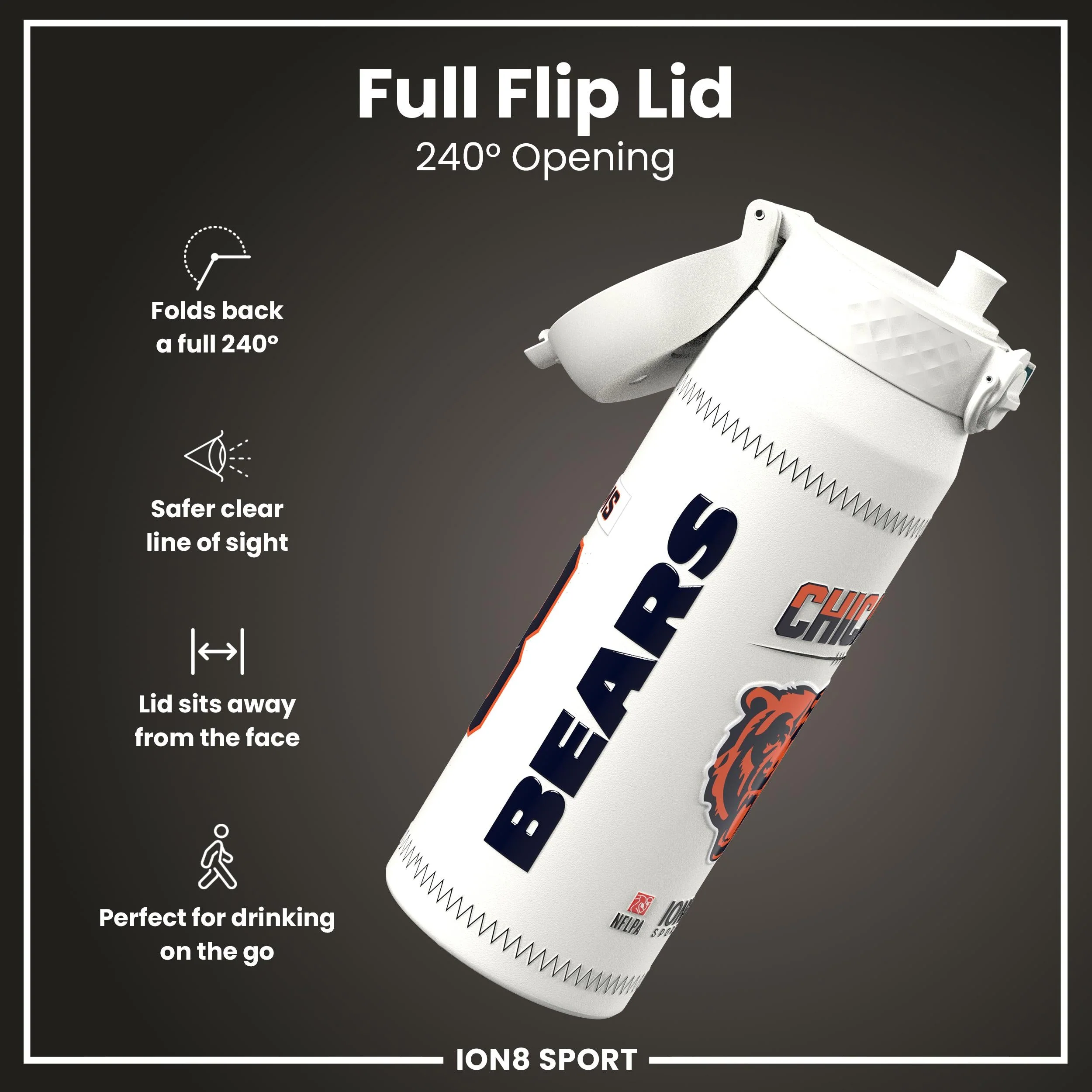 NFL x ION8, Isolierte Edelstahl, Williams Bears, 750 ml - Image 4