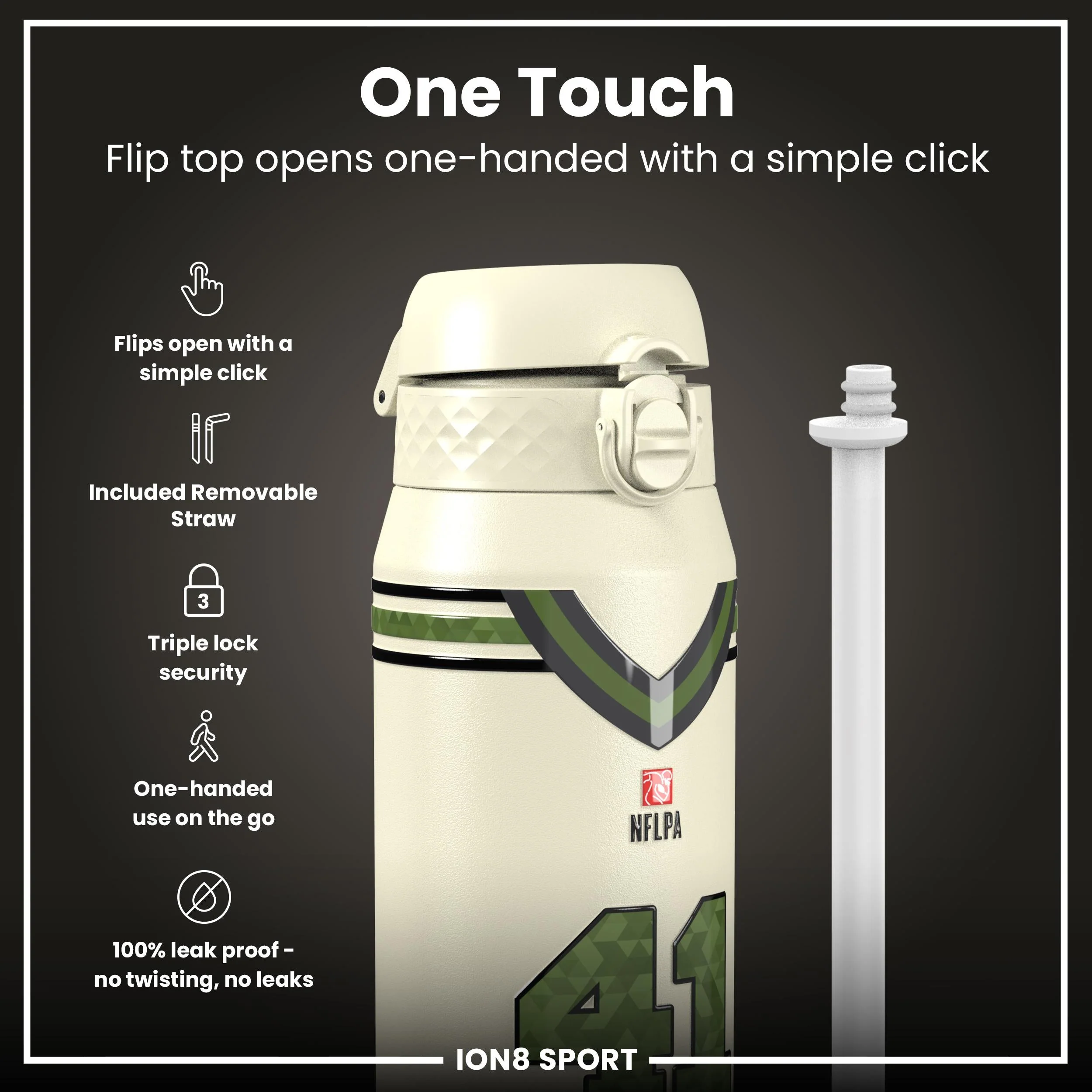 NFL x ION8, Isolierte Edelstahl, Icon Series, Alvin Kamara, 750 ml - Image 3