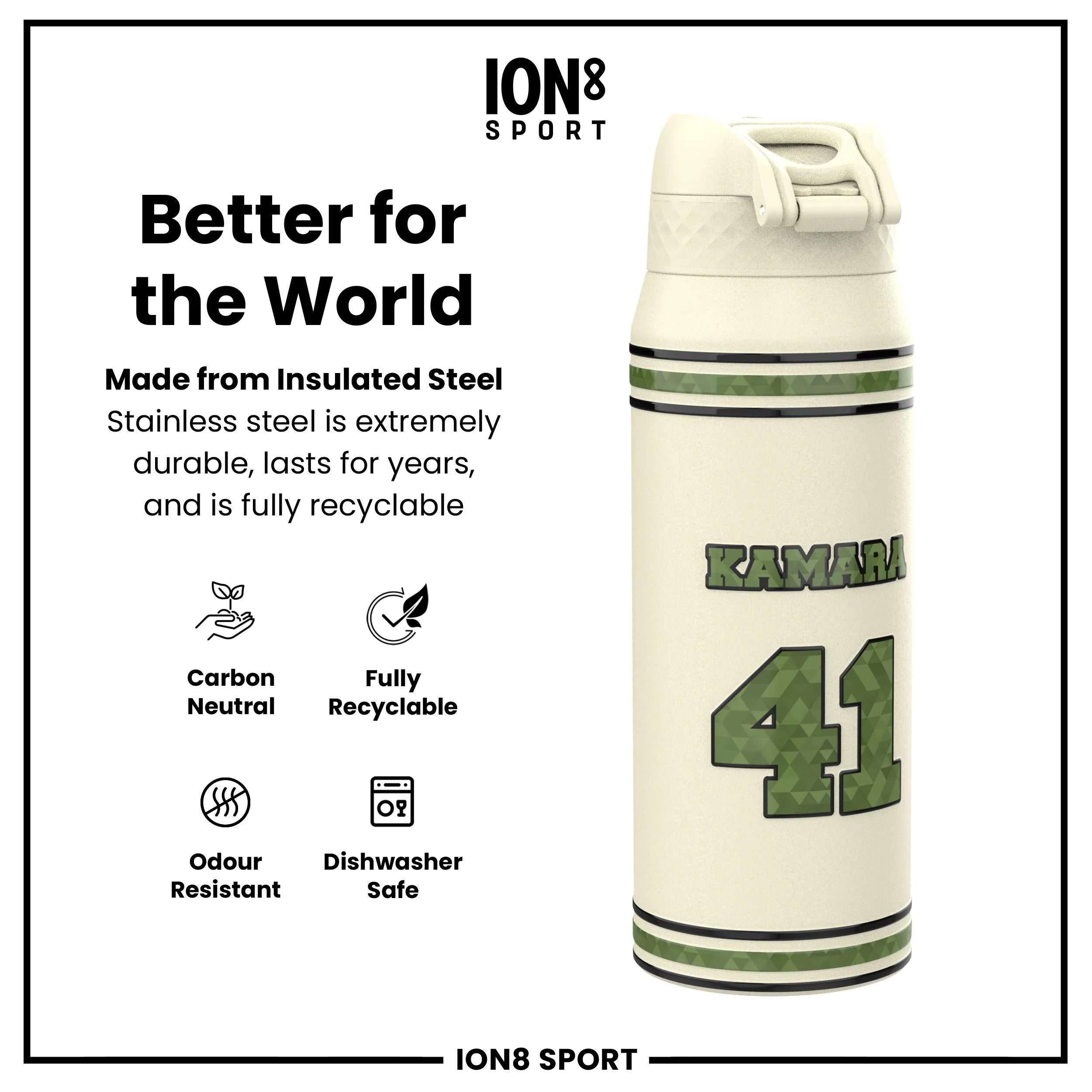 NFL x ION8, Isolierte Edelstahl, Icon Series, Alvin Kamara, 750 ml - Image 5