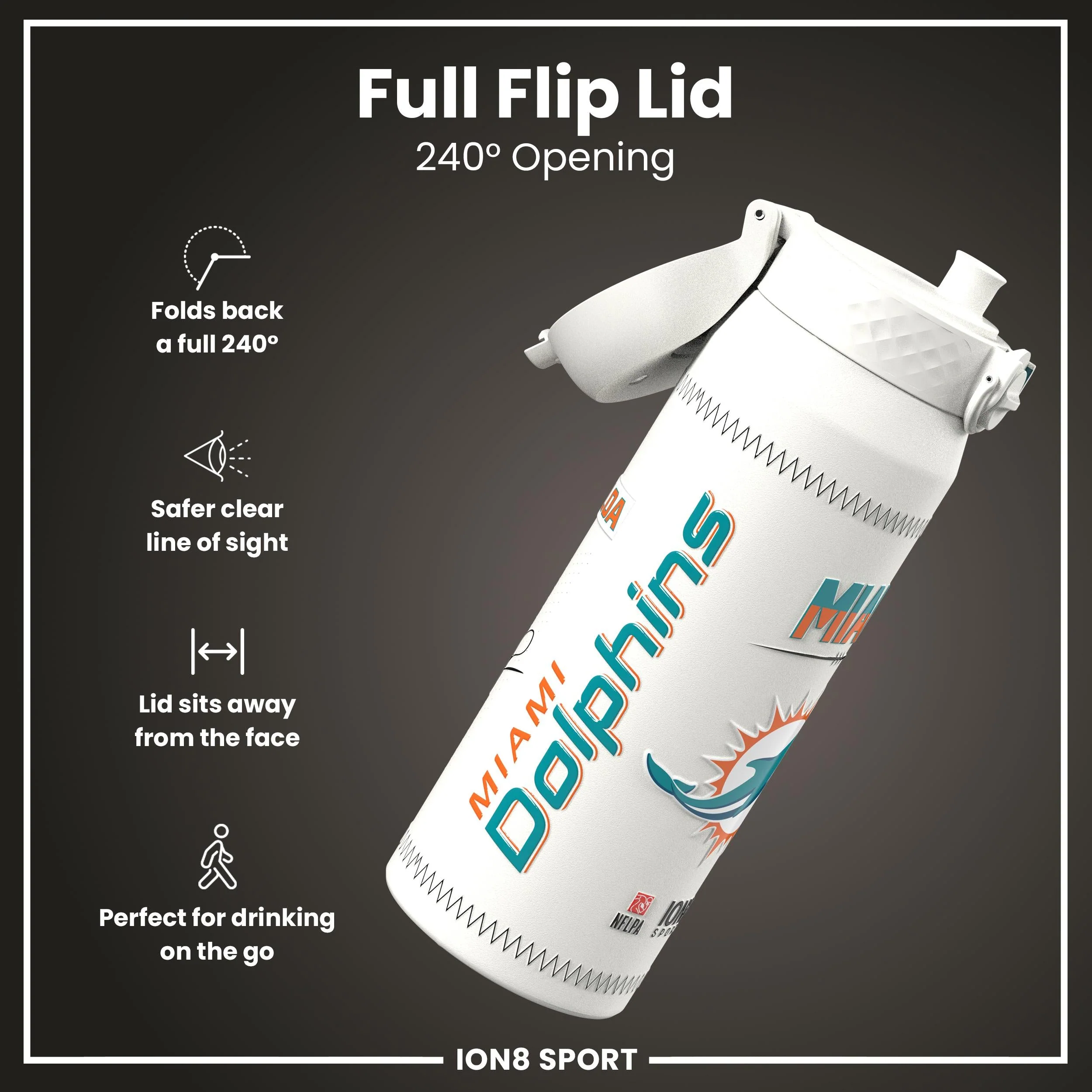 NFL x ION8, Isolierte Edelstahl, GameDay Series, Tua Dolphins, 750 ml - Image 4