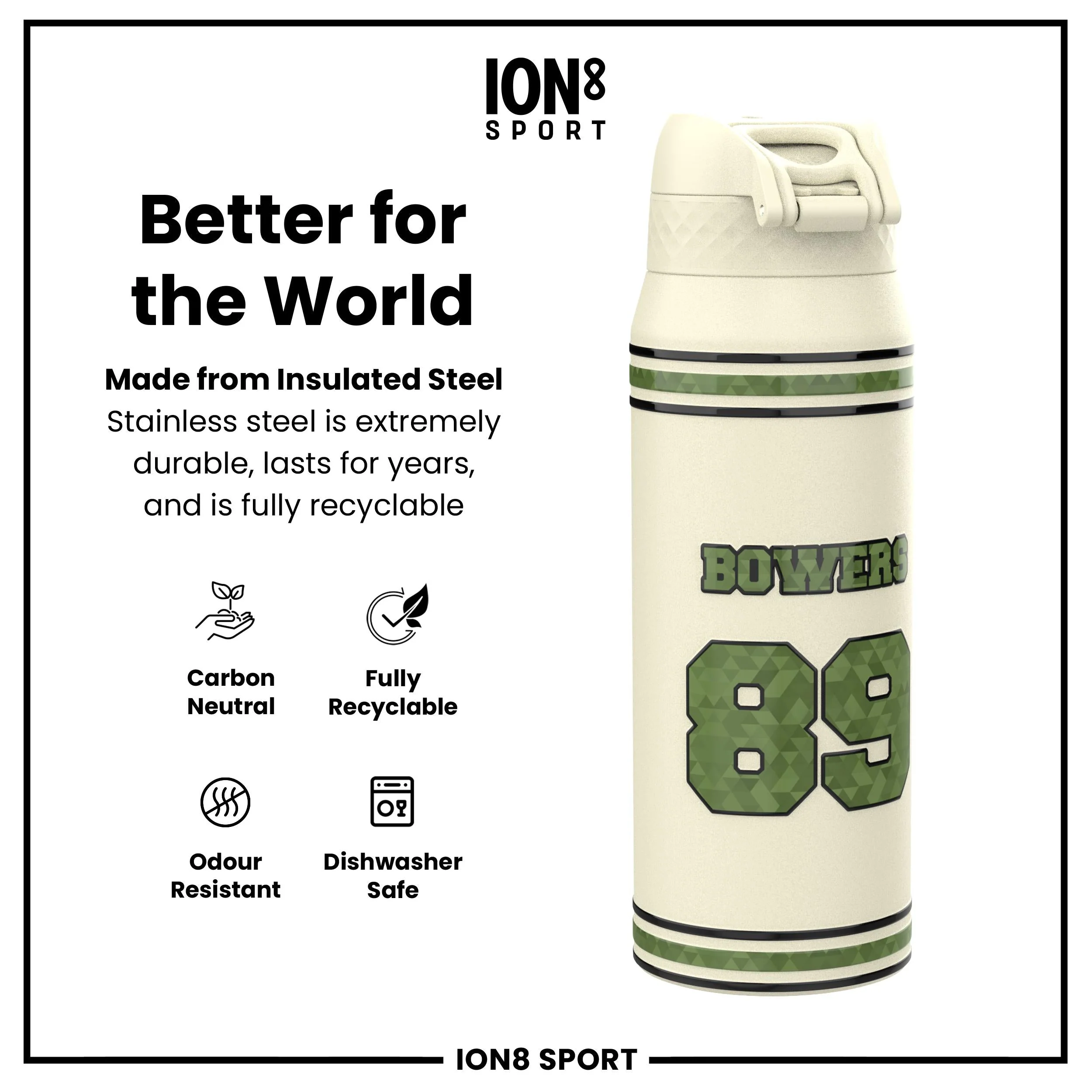 NFL x ION8, Isolierte Edelstahl, Icon Series, Brock Bowers, 750 ml - Image 5