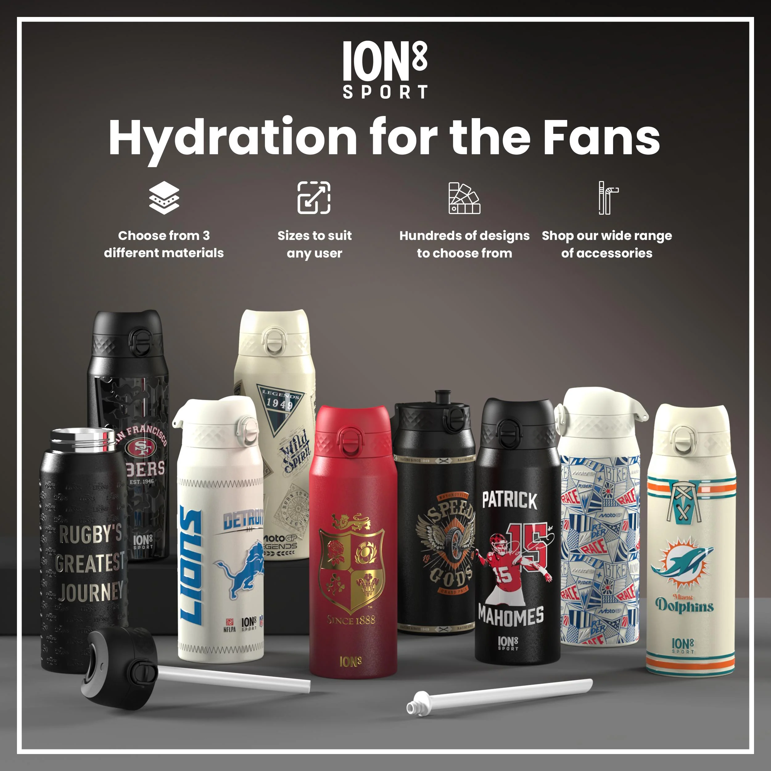 NFL x ION8, Isolierte Edelstahl, Icon Series, Bo Nix, 750 ml - Image 7