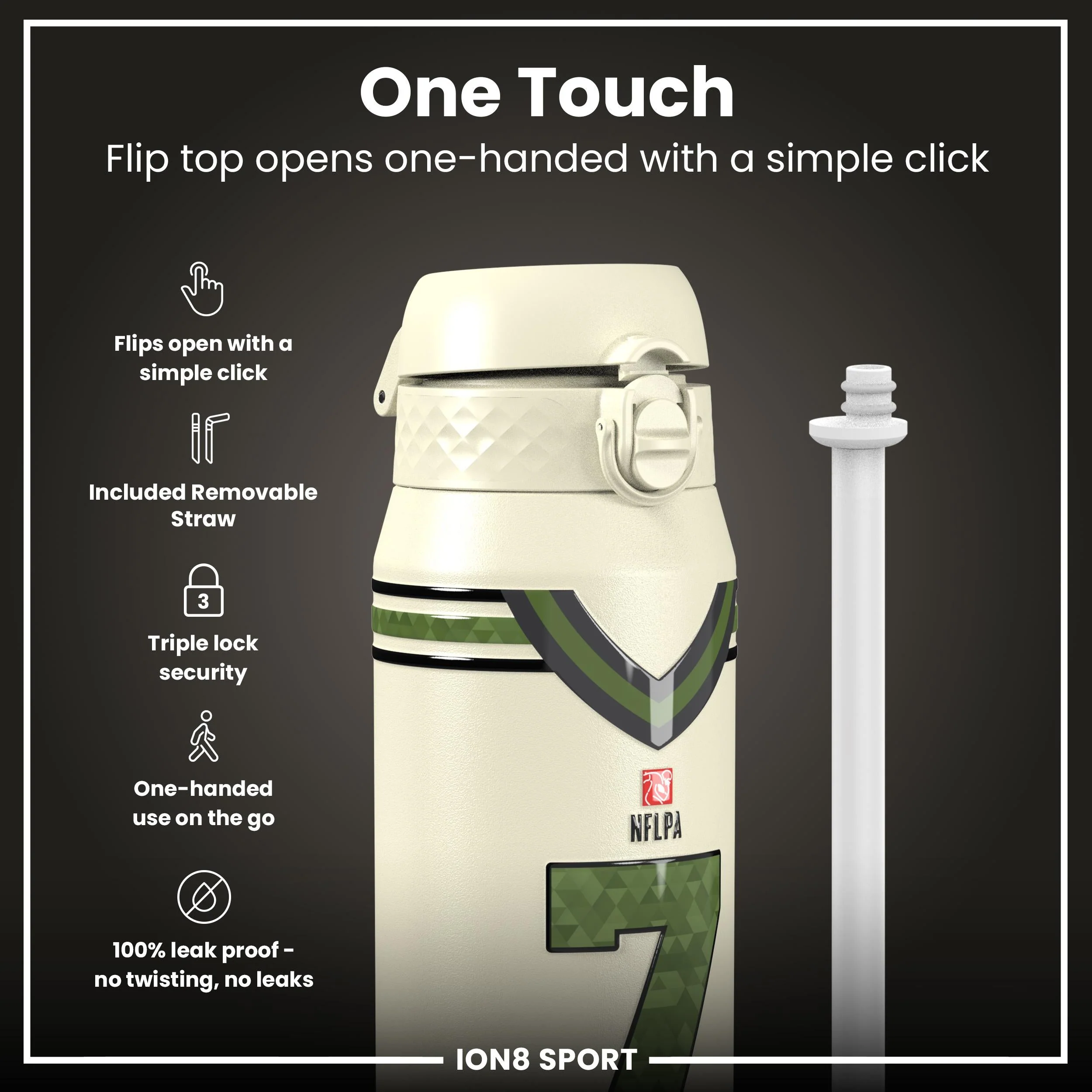 NFL x ION8, Isolierte Edelstahl, Icon Series, C.J. Stroud, 750 ml - Image 3