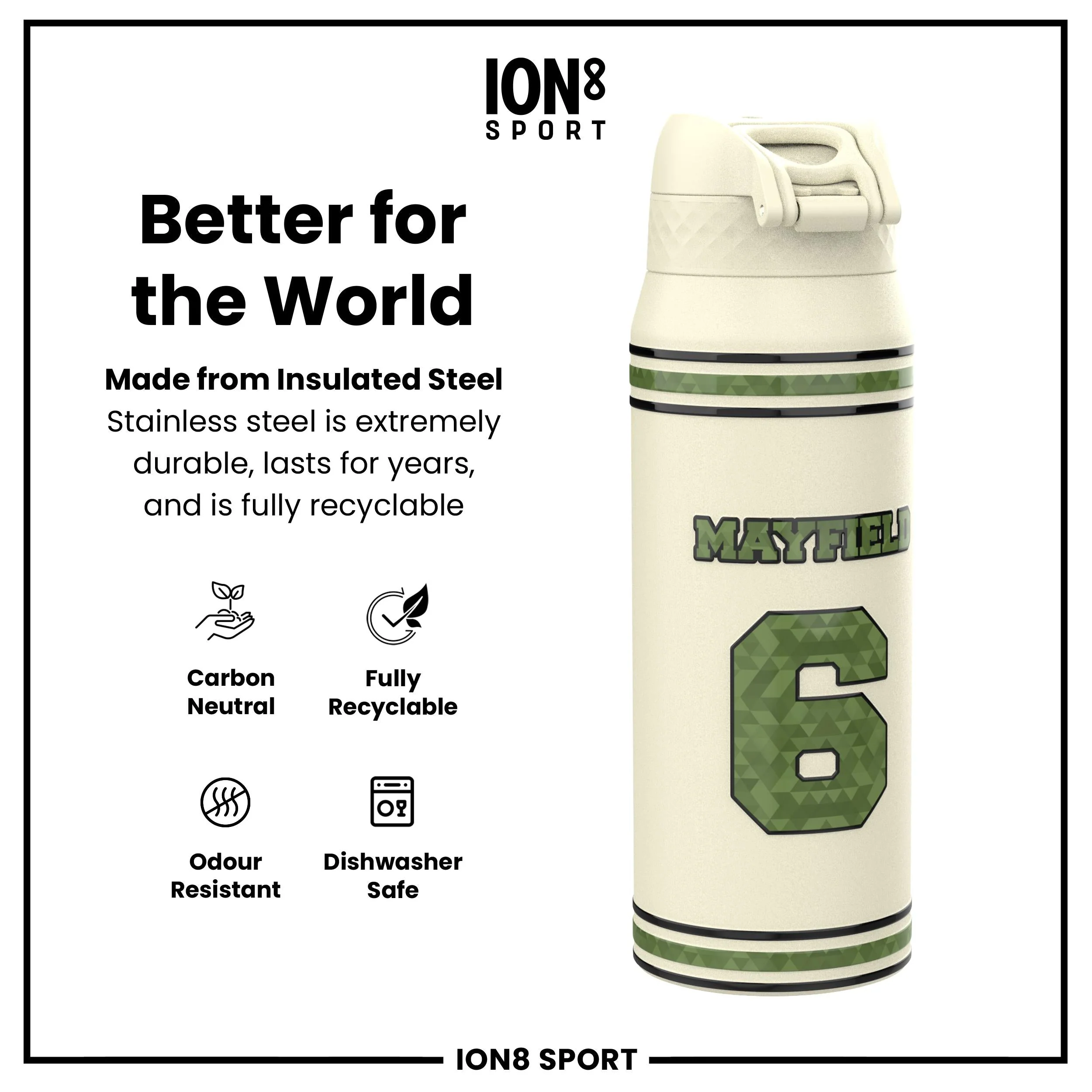 NFL x ION8, Isolierte Edelstahl, Icon Series, Baker Mayfield, 750 ml - Image 5
