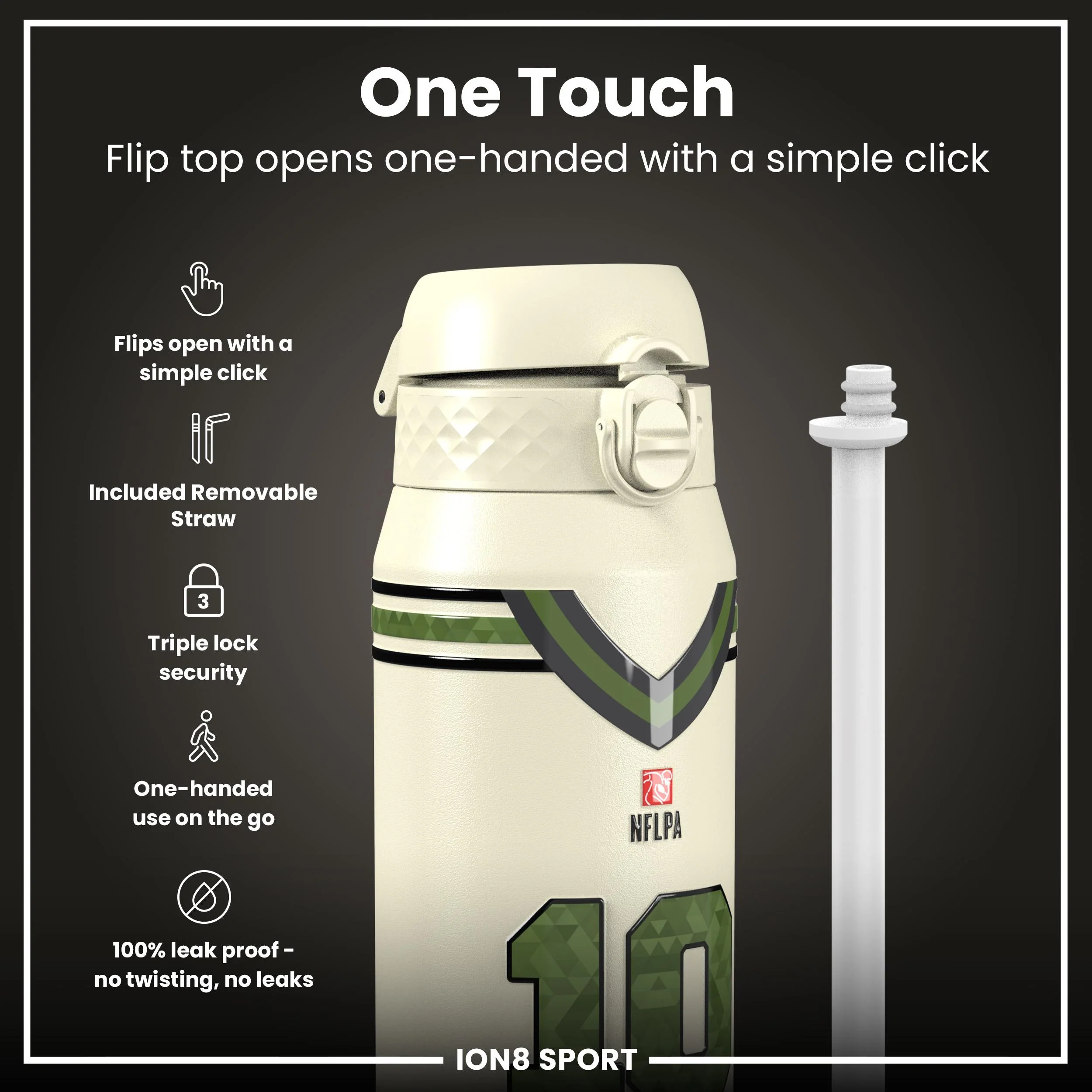 NFL x ION8, Isolierte Edelstahl, Icon Series, Drake Maye, 750 ml - Image 3