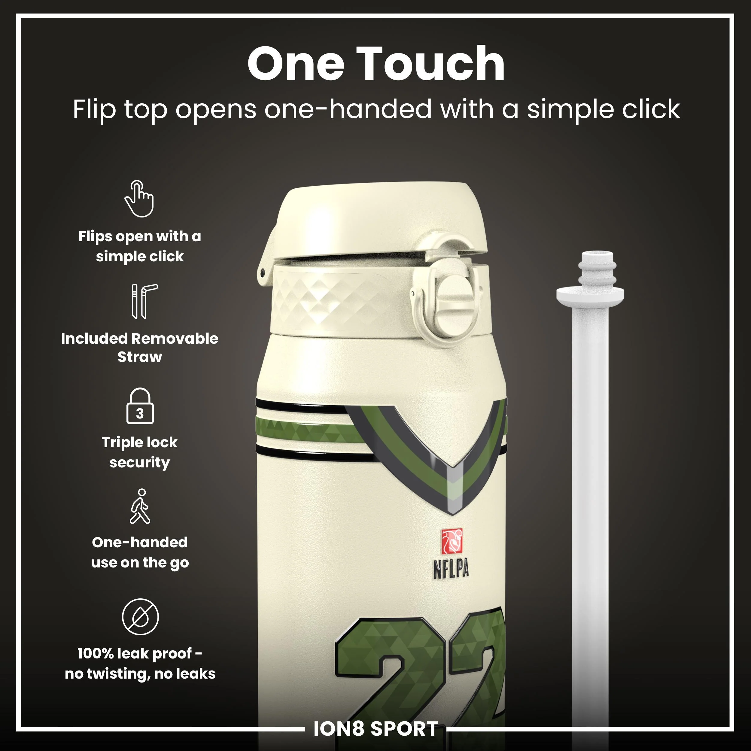 NFL x ION8, Isolierte Edelstahl, Icon Series, Derrick Henry, 750 ml - Image 3