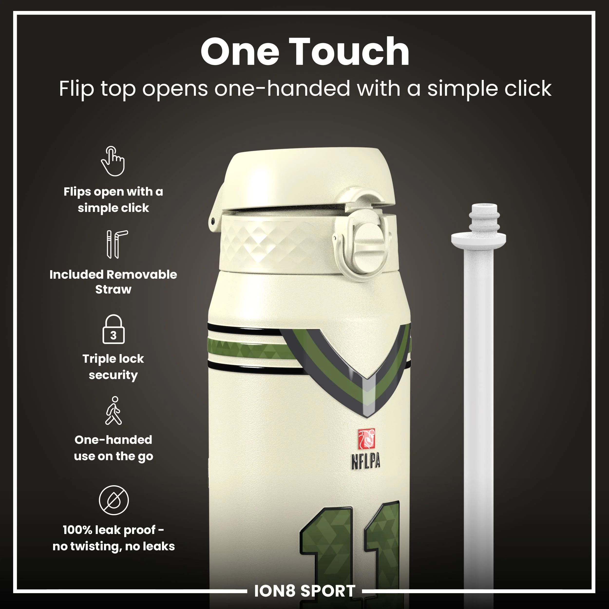 NFL x ION8, Isolierte Edelstahl, Icon Series, Jaxon Smith-Njigba, 750 ml - Image 3